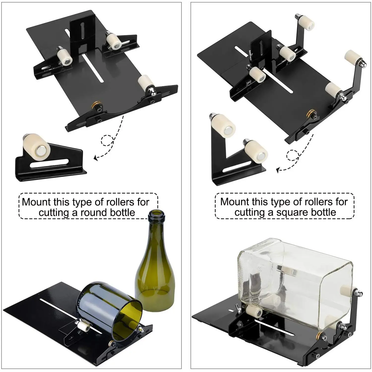 19pc Glass Bottle Cutter Stainless Iron Better Cutting Control Create Glass Sculptures Cutter for DIY Glass Cutting Machine Tool