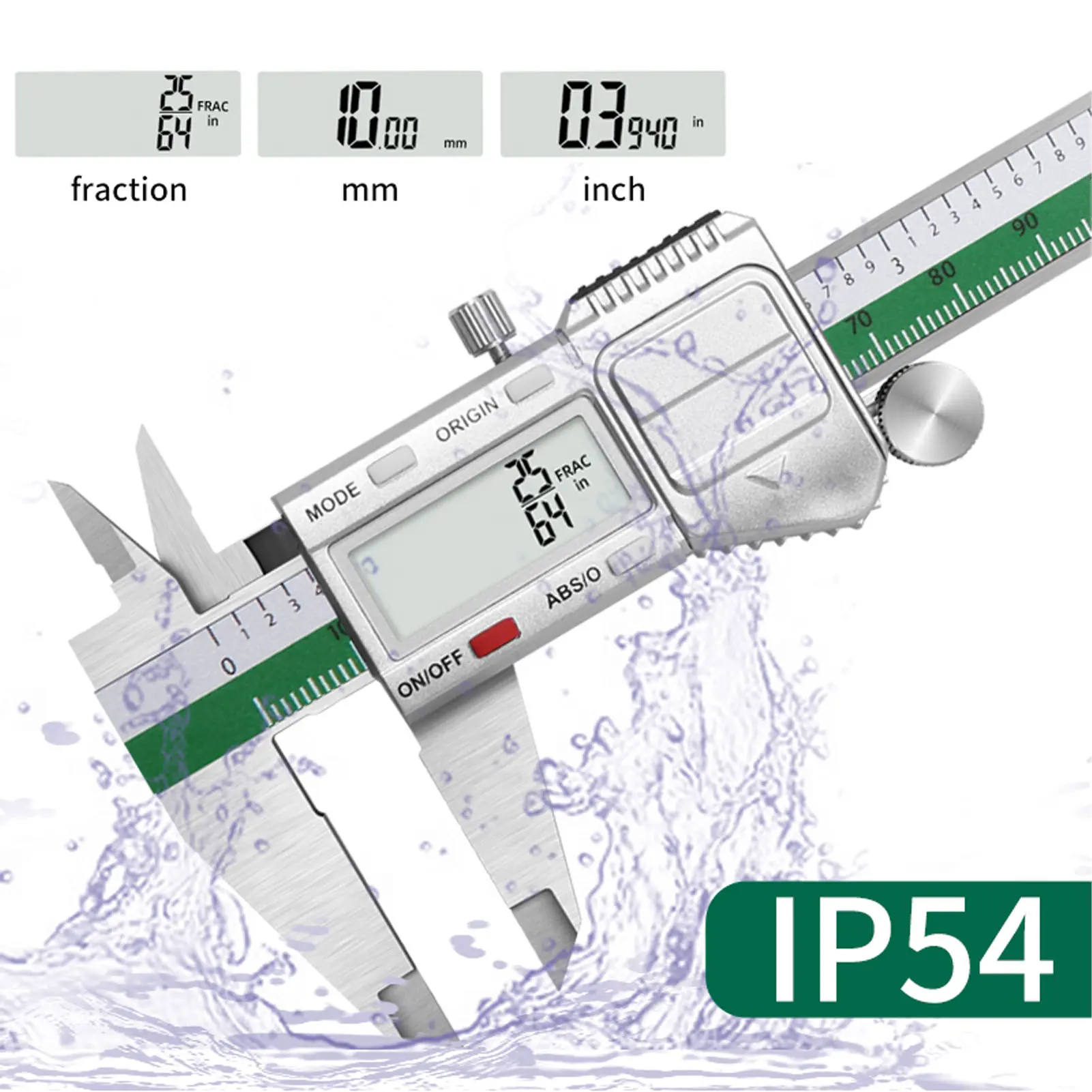 Digital Caliper Digital Caliper Measuring Tool Auto Shut Down 3 Units Lockable Continuous Measurement Stainless Steel for Home