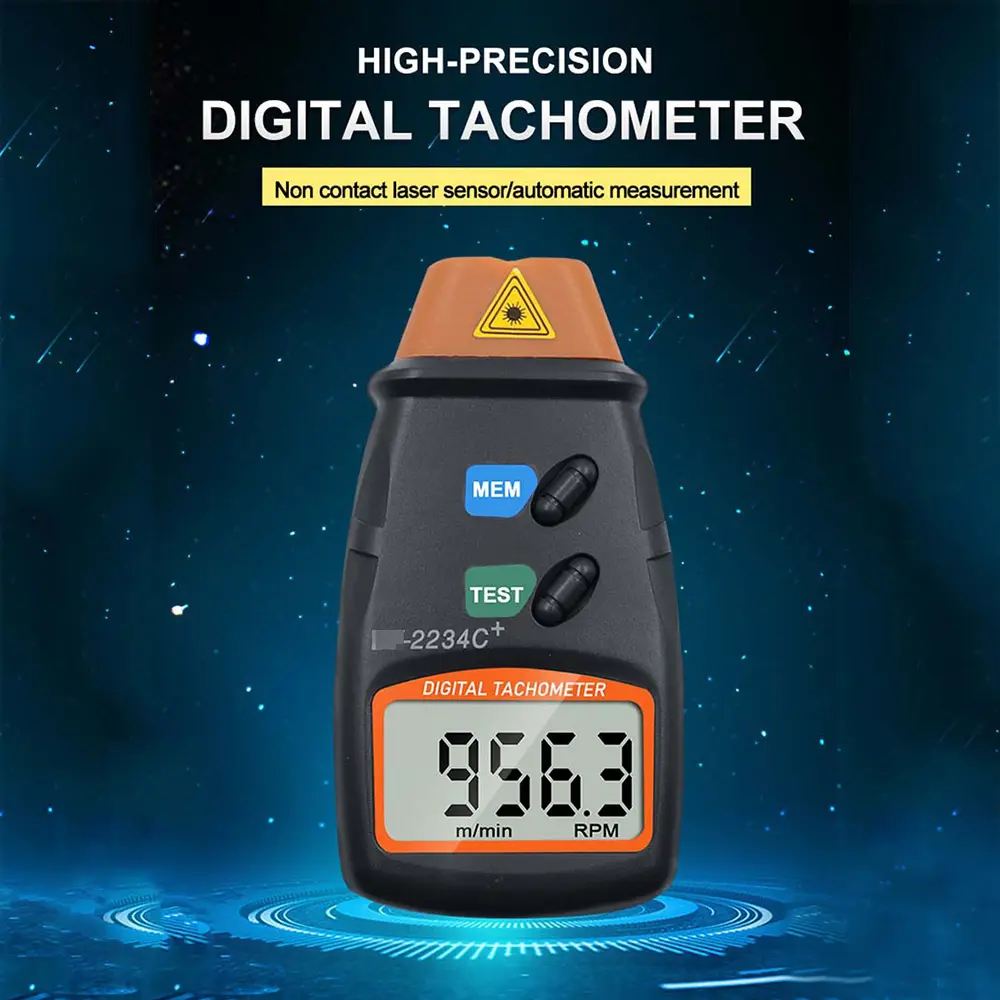 Digital Tachometer 2.5-99999RPM Non-contact Handheld Laser Rotation Speed Meter for Motors Fans Washing Machine Automobiles