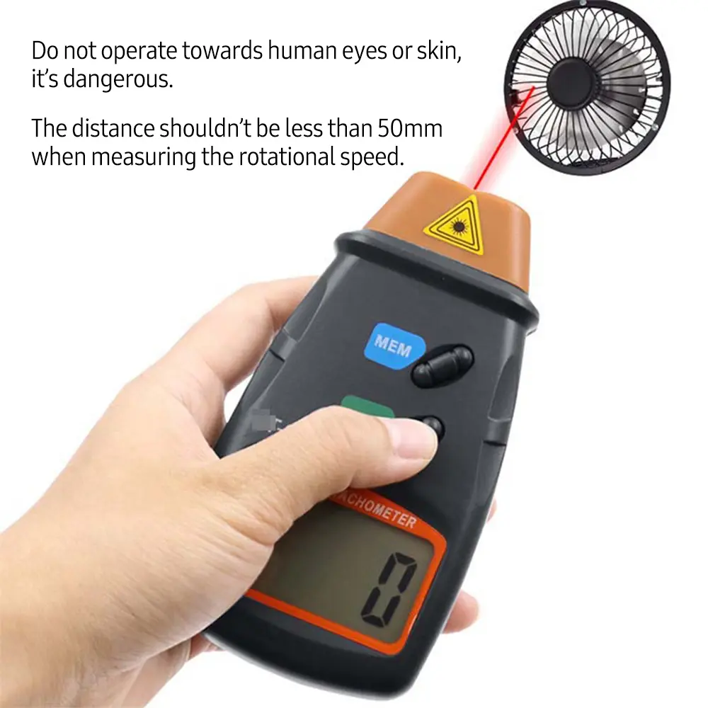 Digital Tachometer 2.5-99999RPM Non-contact Handheld Laser Rotation Speed Meter for Motors Fans Washing Machine Automobiles