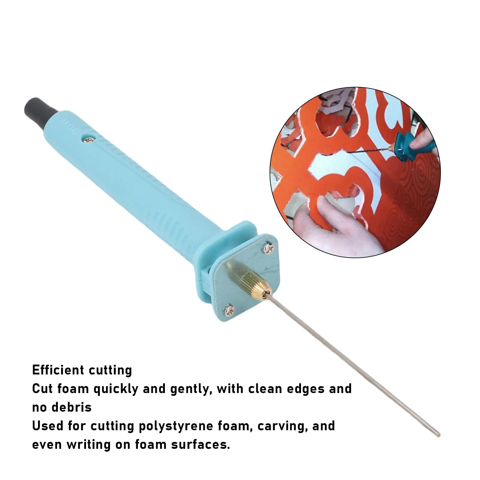 Electric Hot Wire 10cm Foam Cutting Tool Efficient Sensitive  10cm Electric Foam Cutting Pen with Power Adapter for Art Making