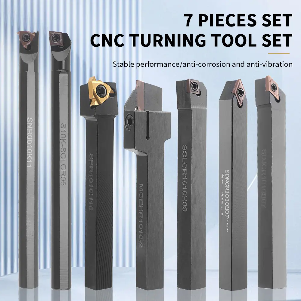 10mm 12mm Shank Lathe Turning Tool Metal Turning Rod Holder Boring Bar Inserts Set for Processing Steel Parts Lathe Cutter Tool