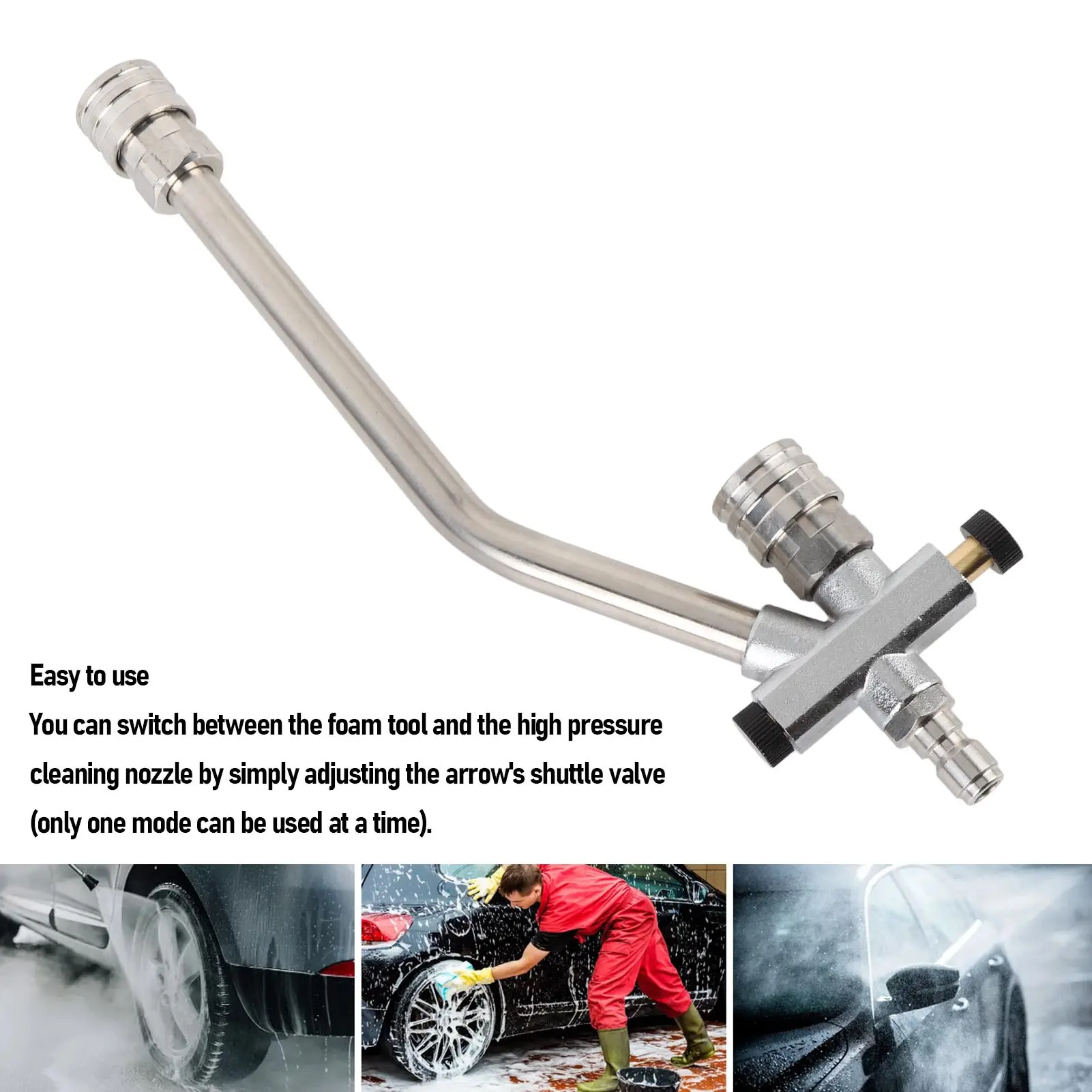 Pressure Washer Connector Accessory 6000psi Power Washer Soap Attachment Multifunctional Stainless Steel for Home for Car Washer