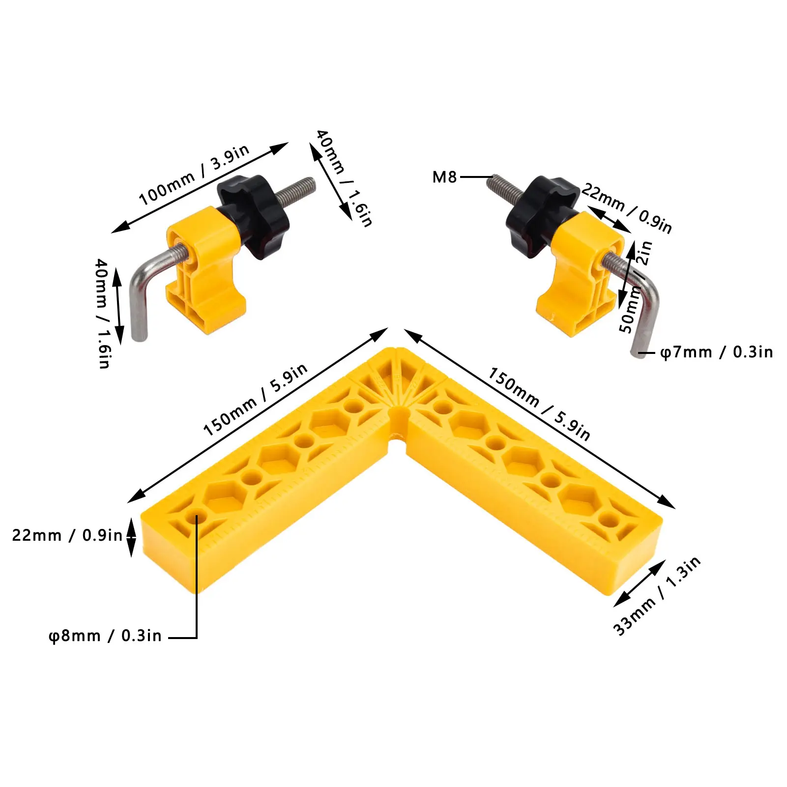 2 Sets 90° Positioning Square LType Right Angle Adjustable Woodworking Splicing Corner Fixture Woodworking Positioning