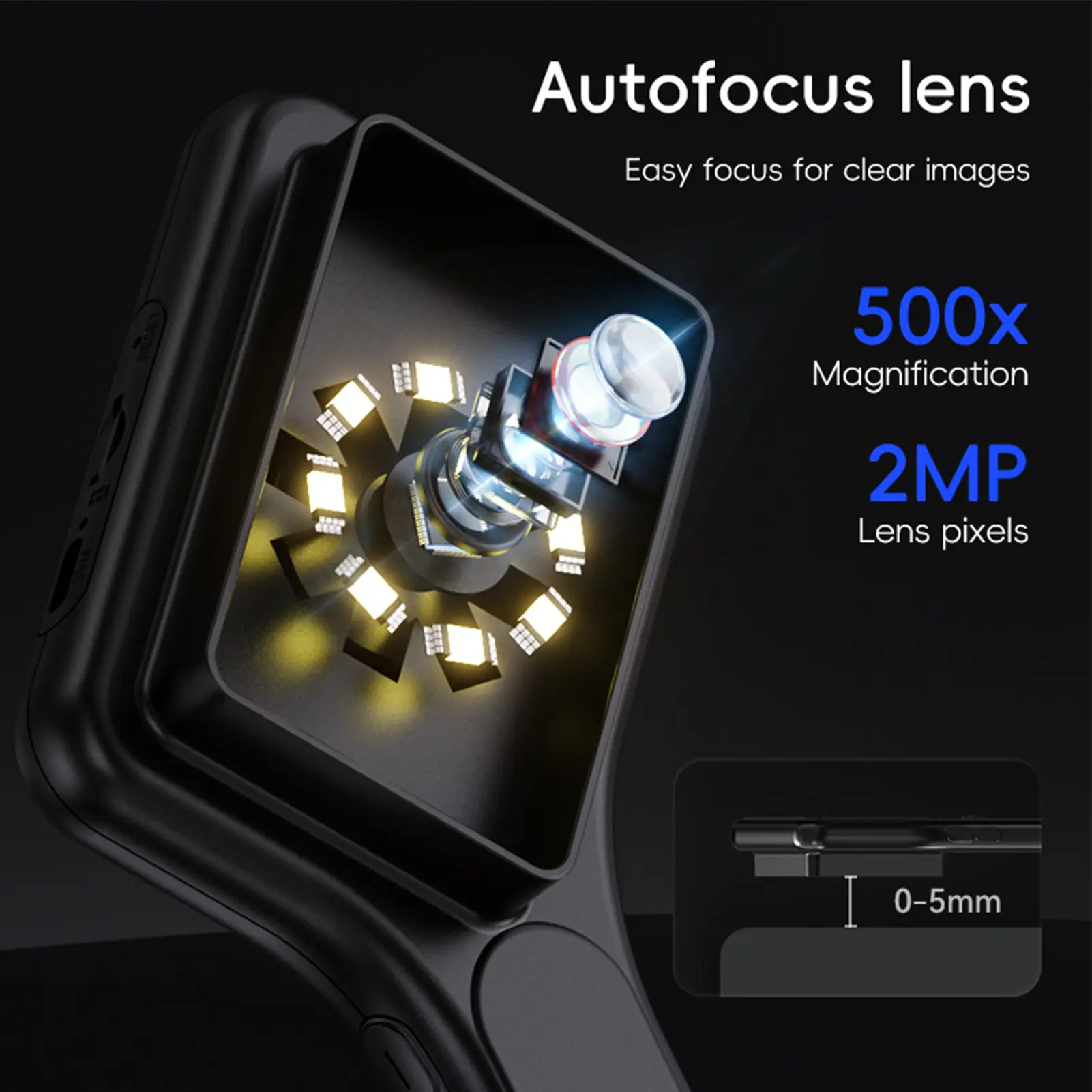 Handheld Digital Microscope Portable USB 500X with 3.0in  Color Screen for Textile Printing Inspection USB Digital Microscope