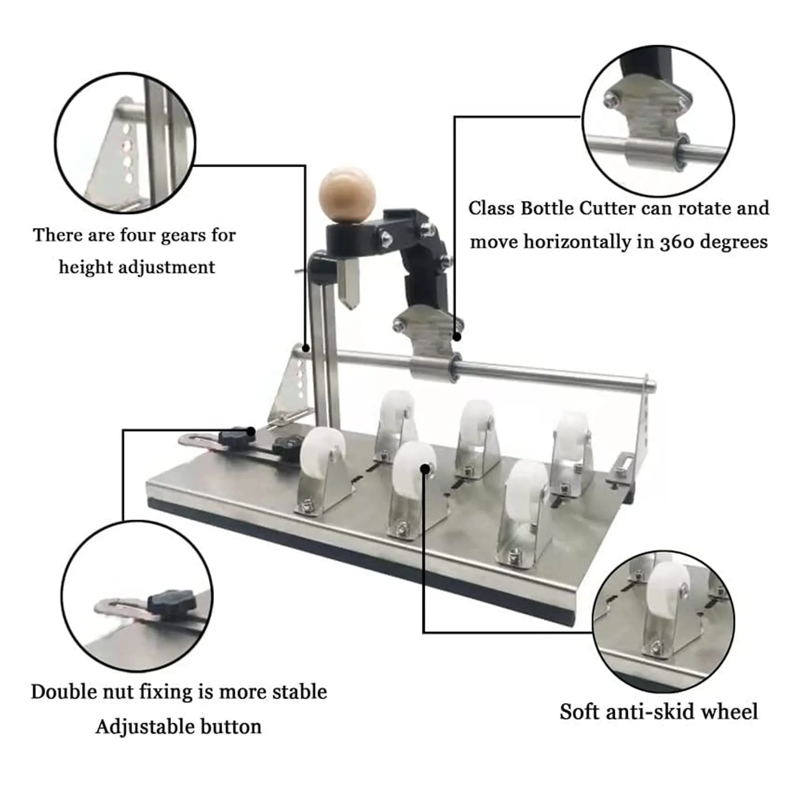 Bottle Cutter Bottle Cutting Tool Glass Bottle Cutter Upgraded Wine Cutting Tool Kit  Machine for Square Round Bottle Cutting