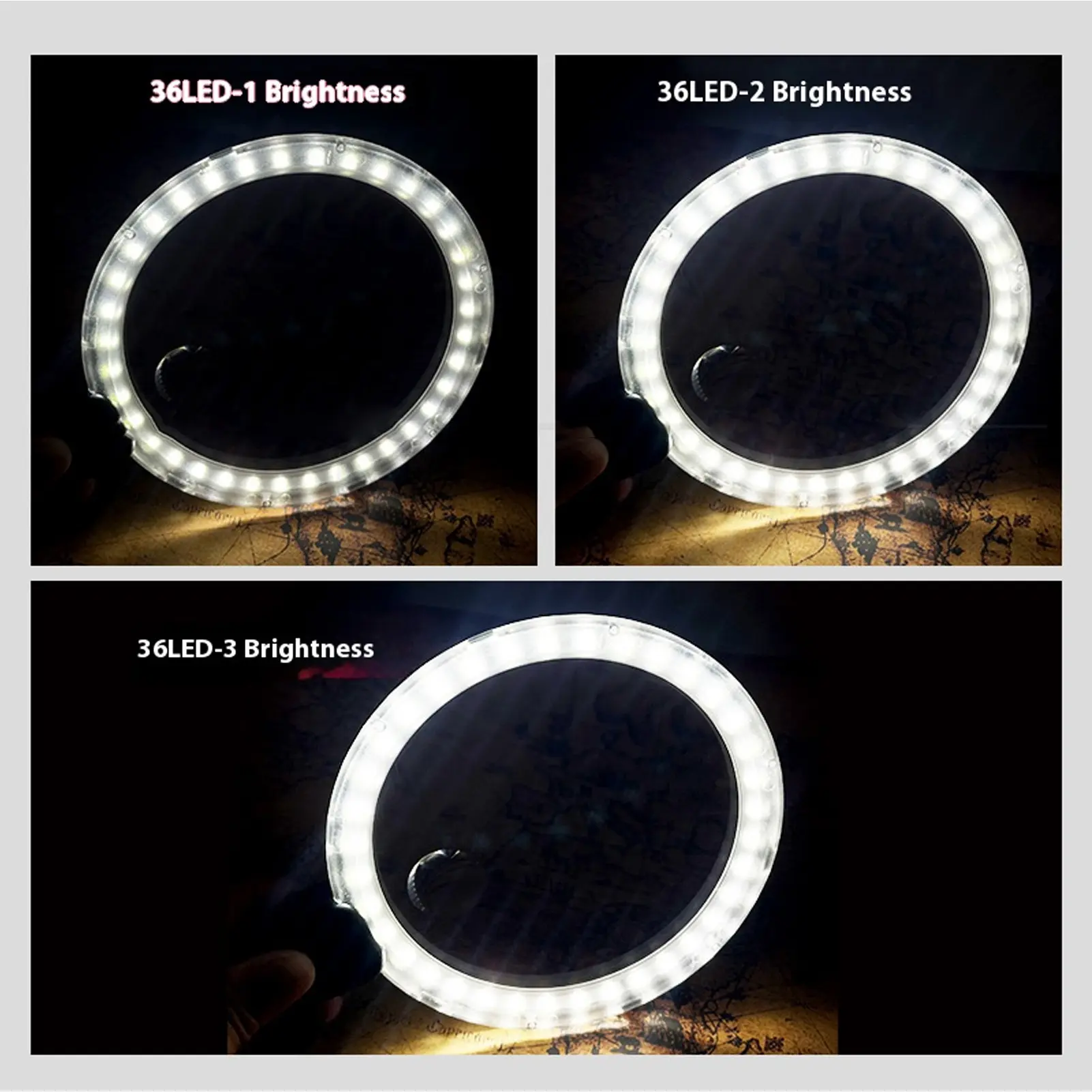Reading Magnifying Glass Bright Adjustable Angle 2A Flexible Gooseneck Magnifier Clear Neck Hook 3 Level Brightness for Sewing