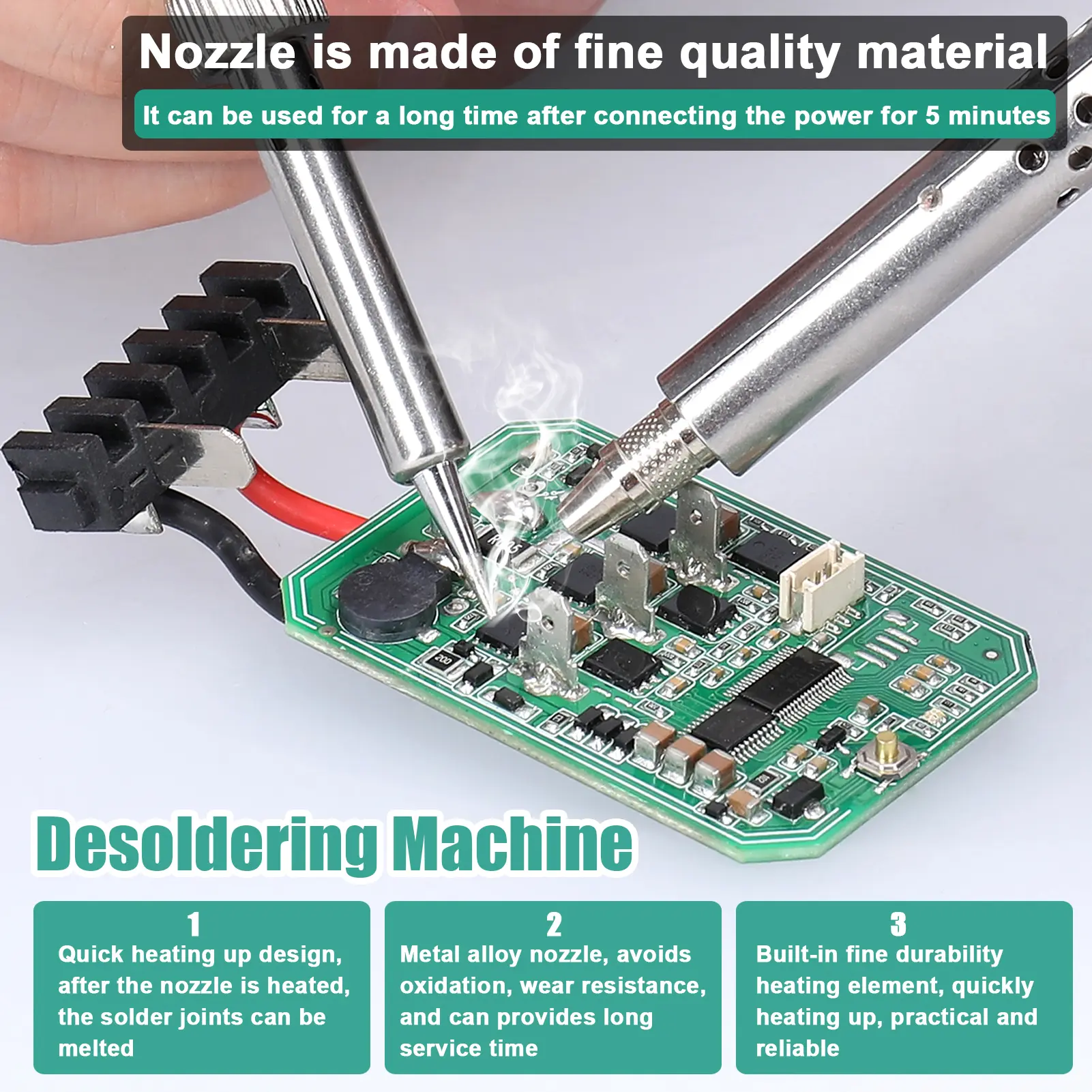 350W Electric Tin Absorber Powerful 2-Purpose Electric Tin Sucker Tin Molten Quick Heat Desoldering Machine Tin Removal Tool