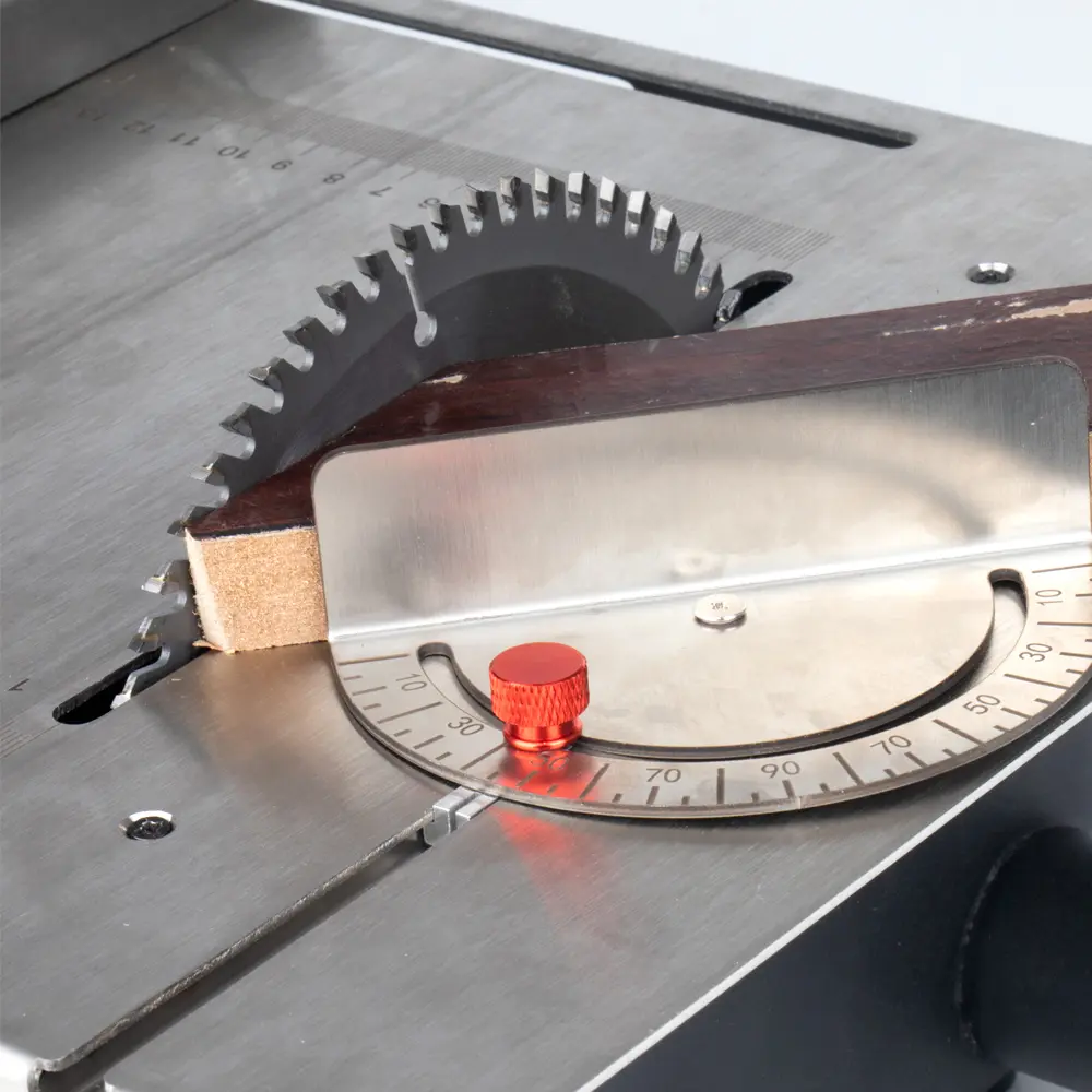 1200W Electric Table Saw Stainless Steel Table Top with Angle Ruler and Adjustable Backing Woodworking Cutting Saw Electric Saw