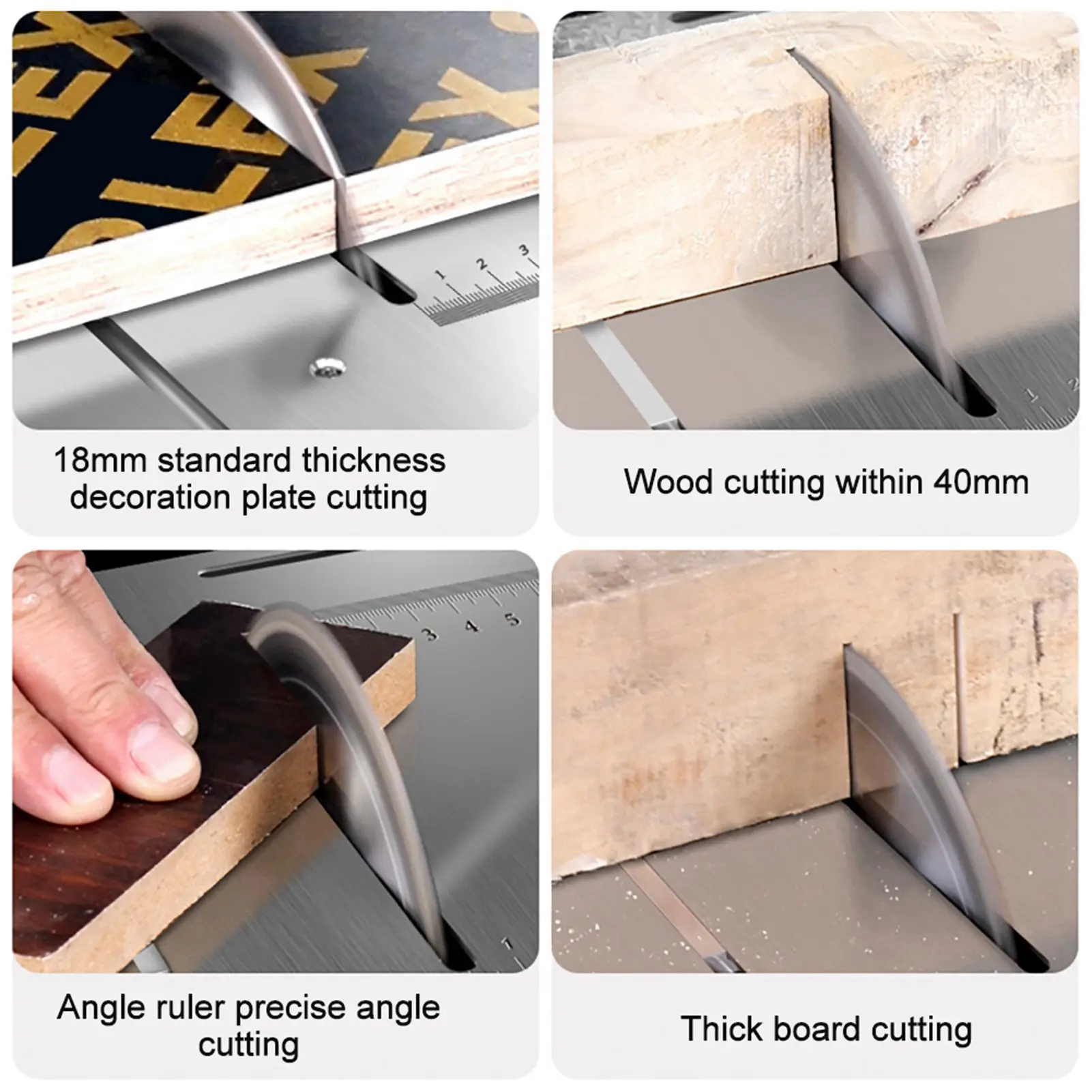 1200W Electric Table Saw Stainless Steel Table Top with Angle Ruler and Adjustable Backing Woodworking Cutting Saw Electric Saw