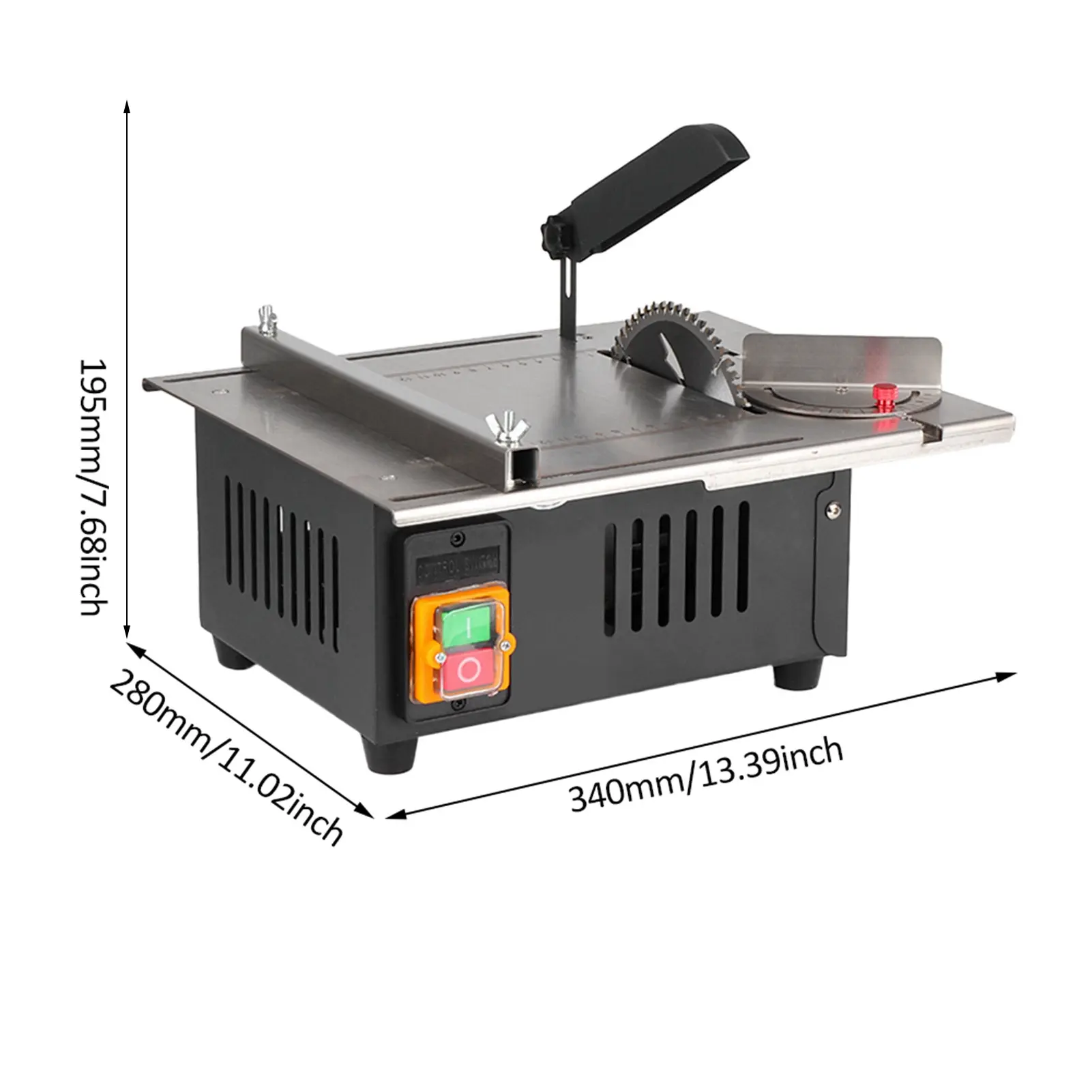1200W Electric Table Saw Stainless Steel Table Top with Angle Ruler and Adjustable Backing Woodworking Cutting Saw Electric Saw