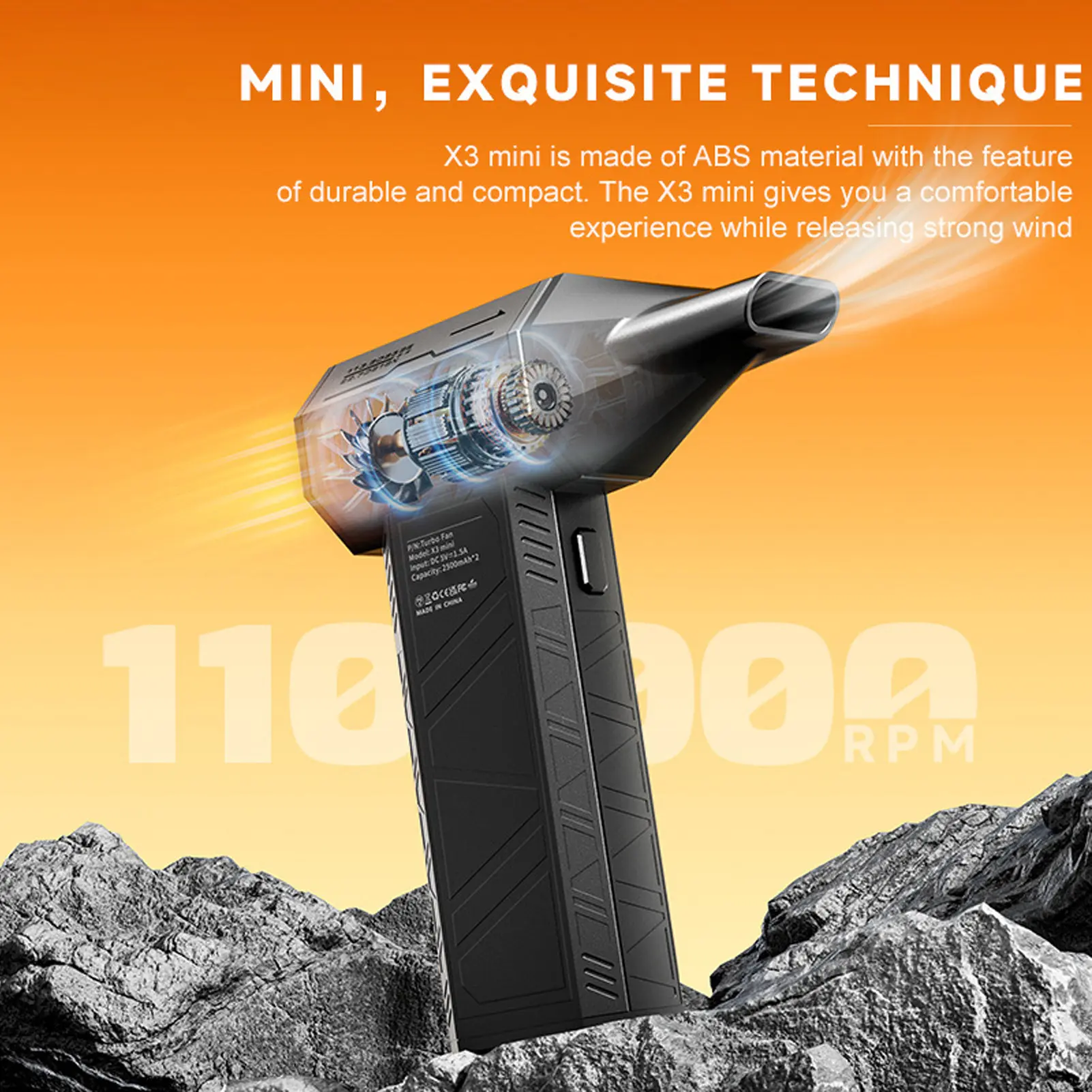 Handheld Turbofan Brushless Electric Air Duster 3 Nozzles Powerful Turbofan Cordless Air Blower for Dust Removal Cleaning Tool