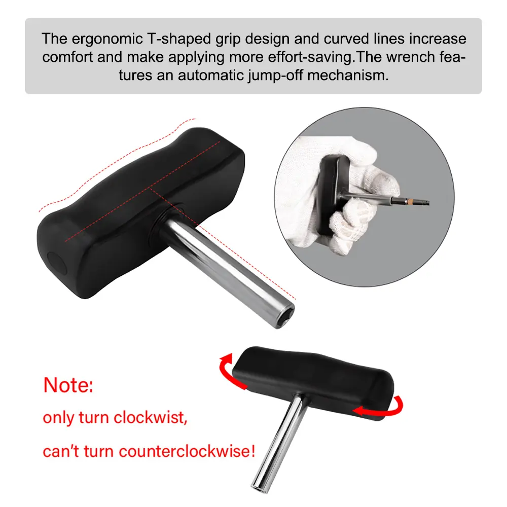 1/4-inch T-wrench Definite Torque Wrench Fixed Torque Hexagonal Wrench Compatible with Pneumatic Wrench Bits Adapter Sleeves