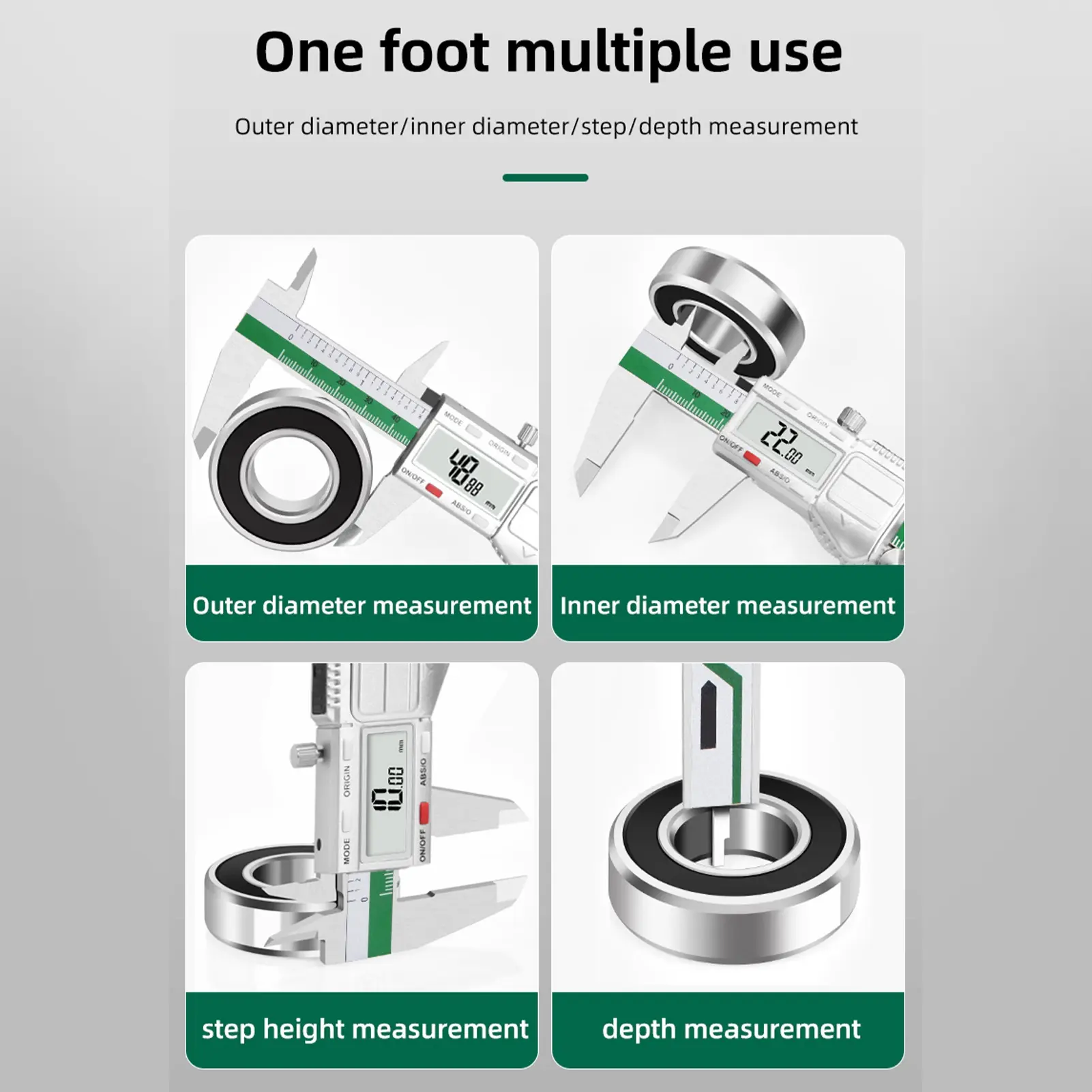 Digital Caliper 0-150mm/6" - Stainless Steel Vernier Caliper with LCD Display Mm/inch/Fractions Measurement Digital Measuring