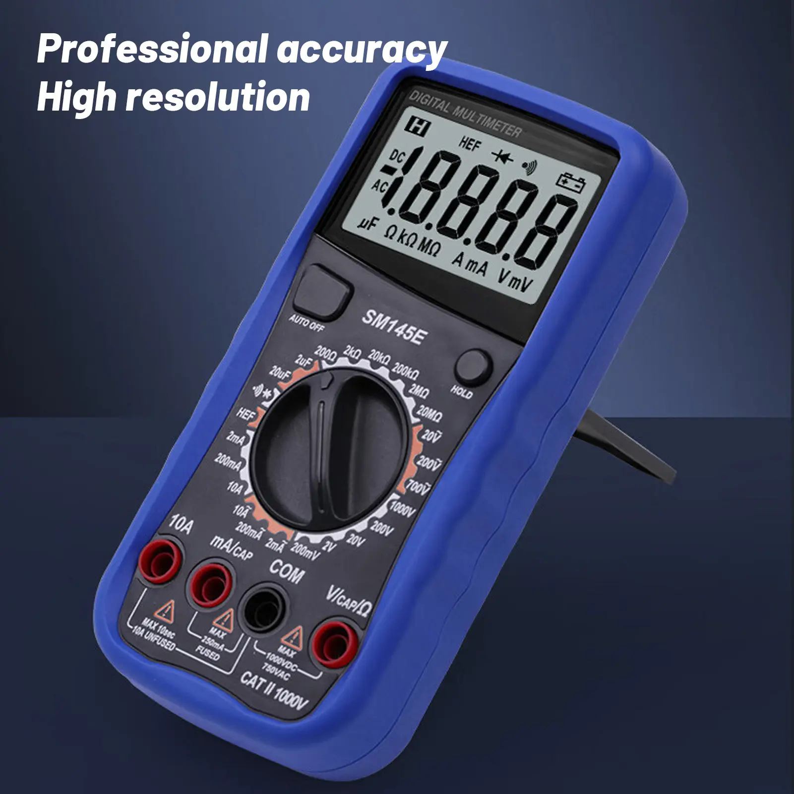 Digital Multimeter Digital Multimeter LCD Display 4.5 Digits 5 Times/s Multi Purpose Tester with Adjustable Stand Voltage Tester