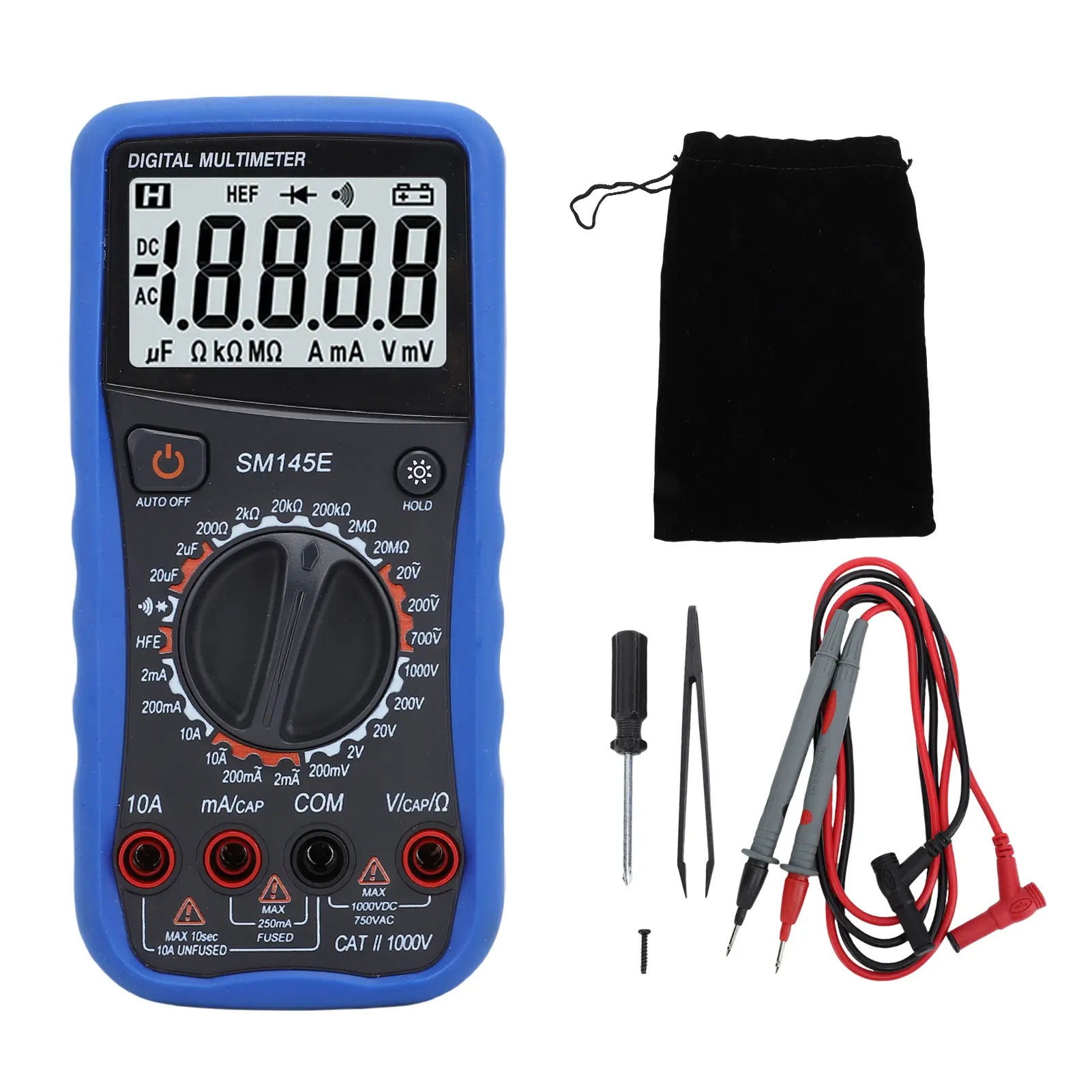 Digital Multimeter Digital Multimeter LCD Display 4.5 Digits 5 Times/s Multi Purpose Tester with Adjustable Stand Voltage Tester