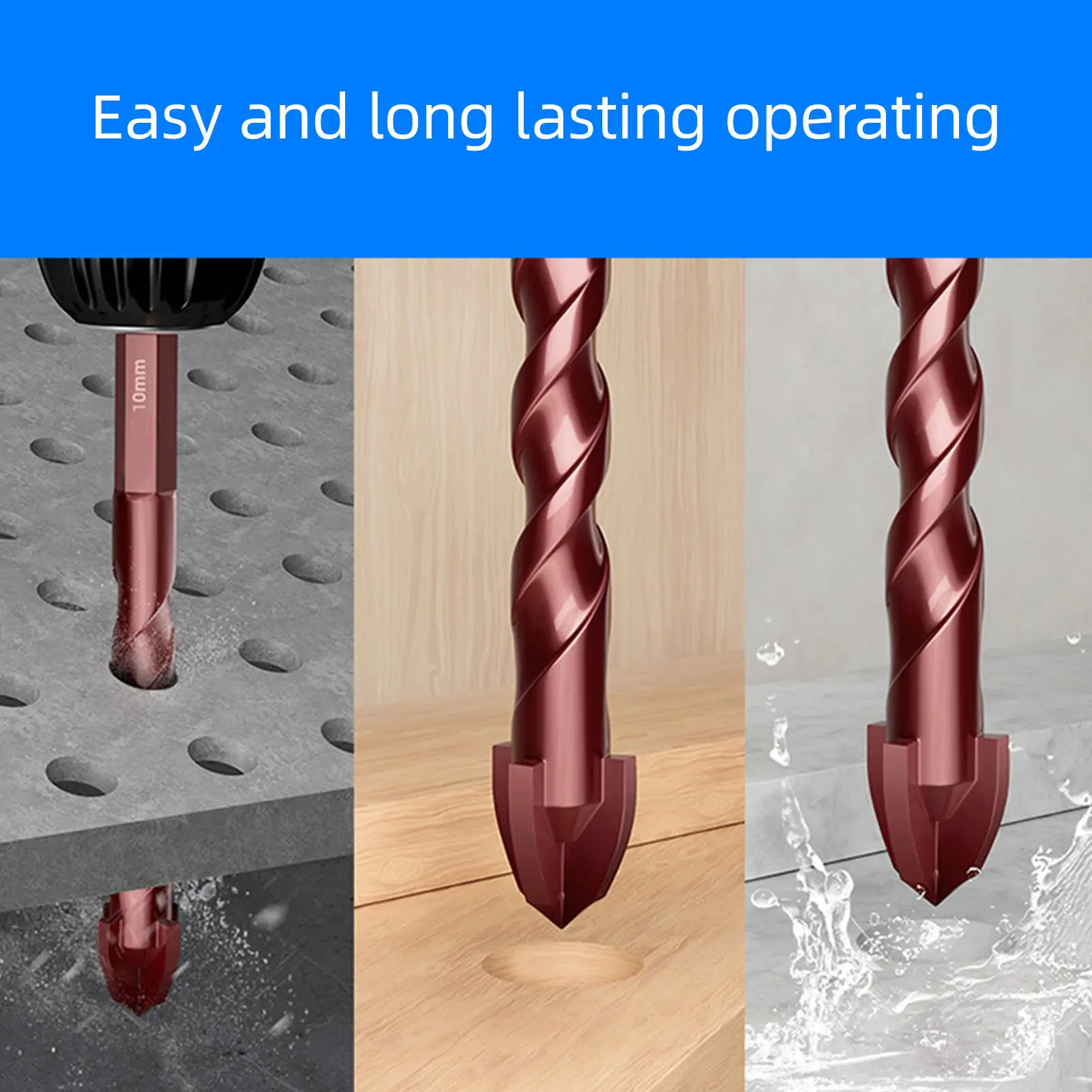 Masonry Drill Bits High Cobalt Drill Bit Set Prevent Wear Accurate Quick Replacement Tungsten Steel Alloy for Tile Glass Brick
