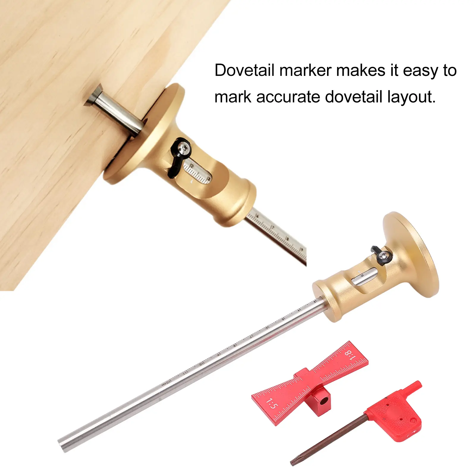 2pcs Marking Gauge Dovetail Jig  Marker Scribing Tool Set Kit for Woodworking Woodworking Marking Gauge Woodworking Scriber