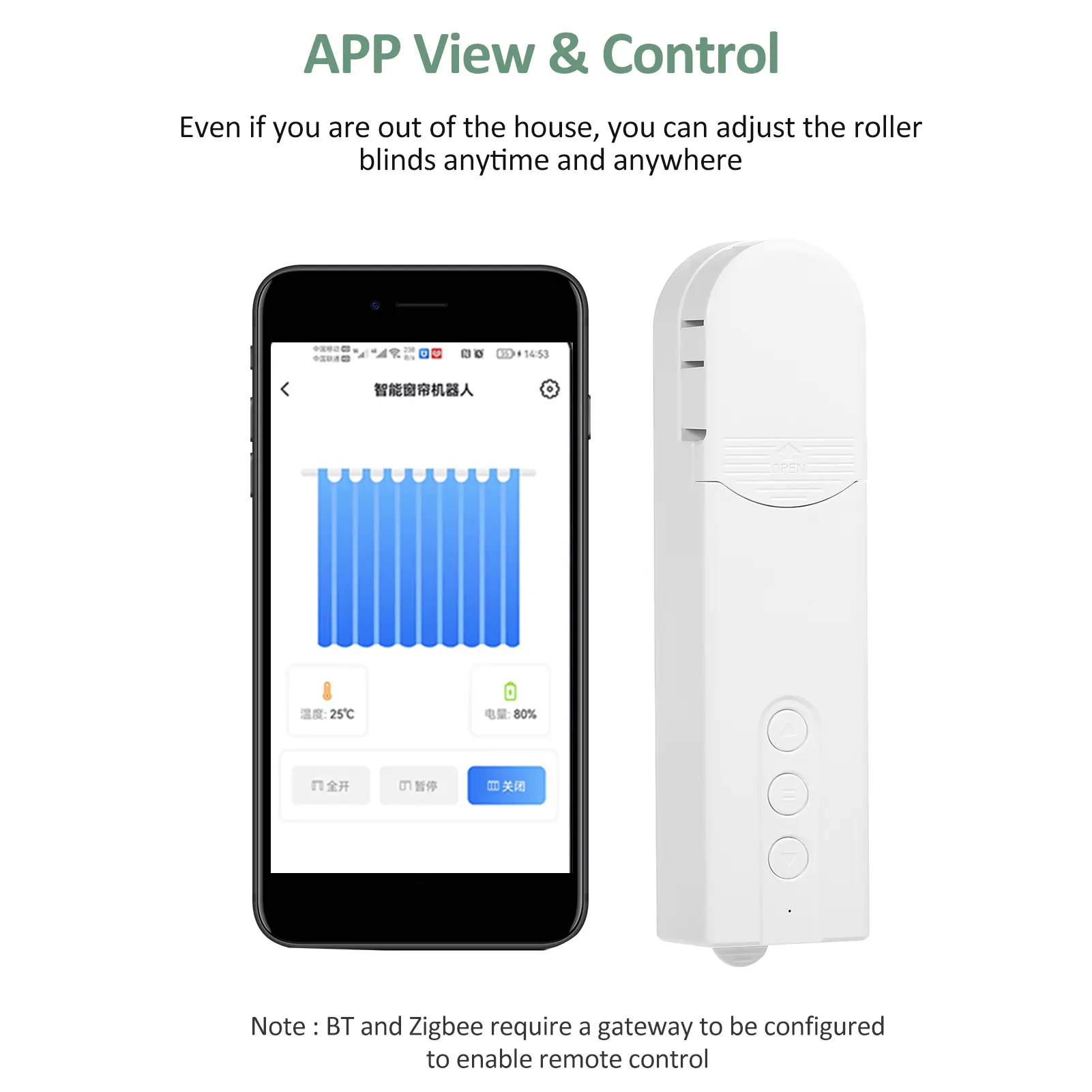 BT/Wifi/ZigBee Curtain Controller Motorized Blinds Drive Motor Smart Chain Roller App Remote Control Shade Timer Schedule