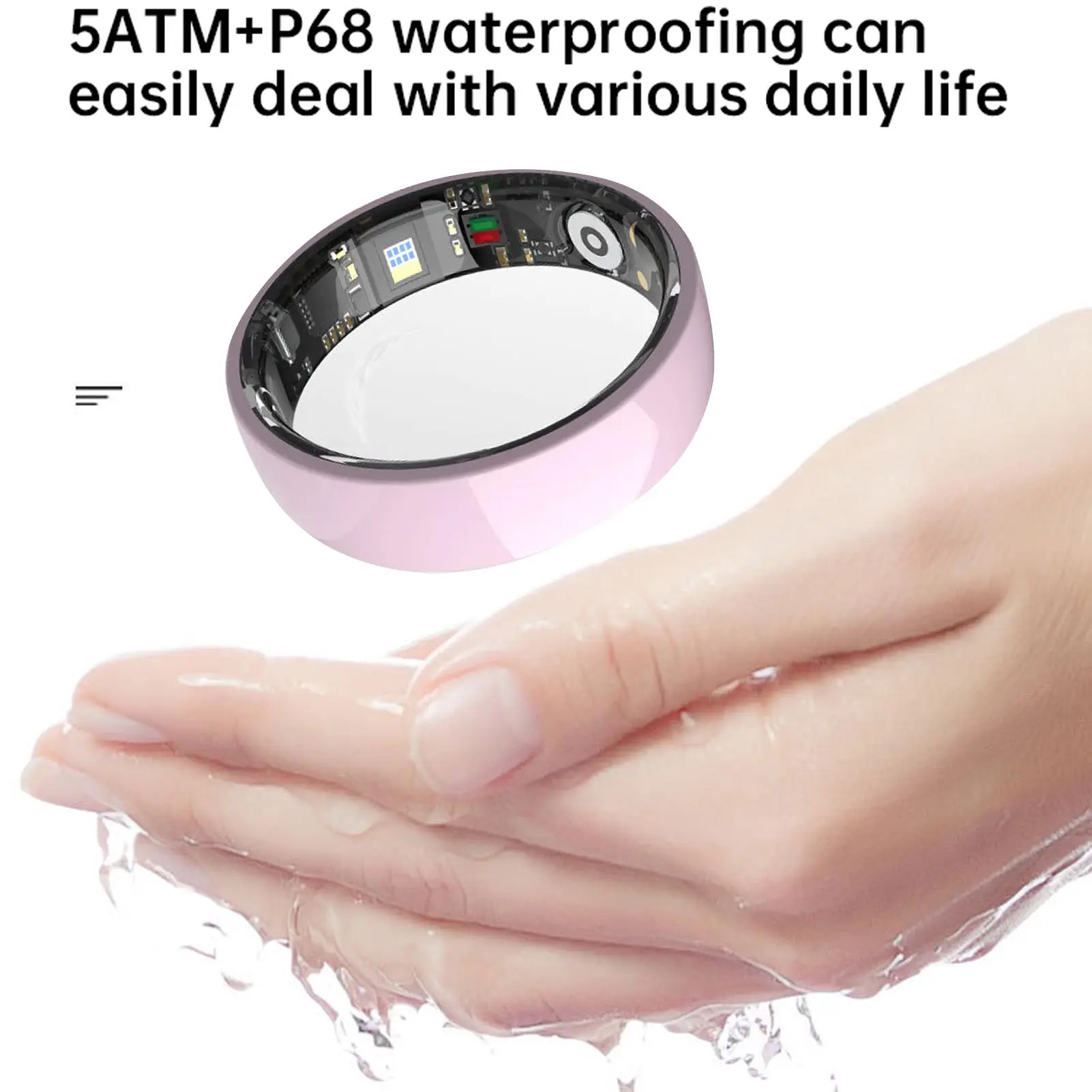 Smart Ring Health  IP68 Fitness  Ring Pedometer 7 Day Battery Life with Charging Cable Smart Ring Sport Smart Ring