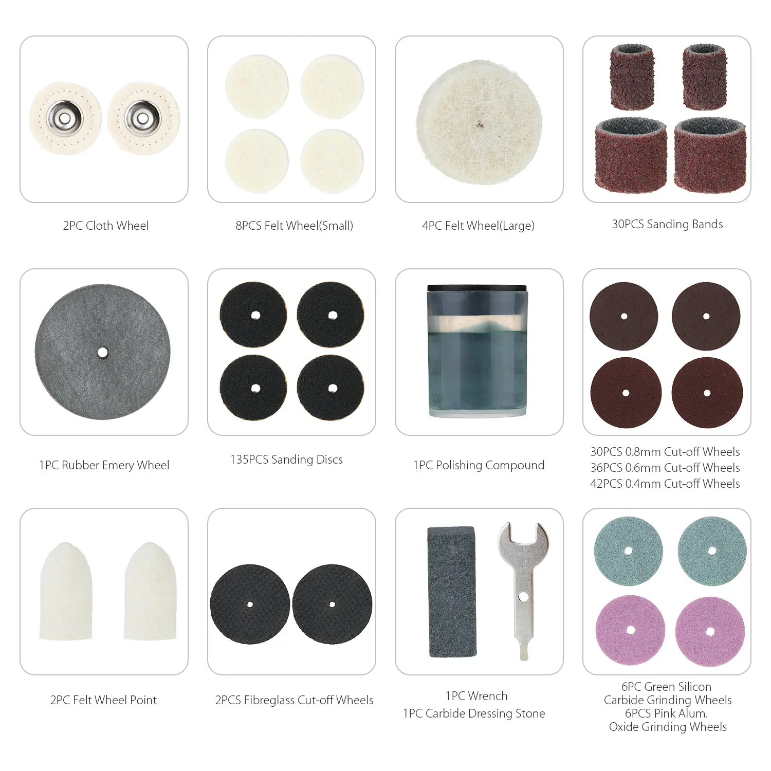378 pcs Rotary Tool Accessories Kit Engraving Grinding Polishing Cutting Sanding Electric Grinding Waxing Car Polisher Parts
