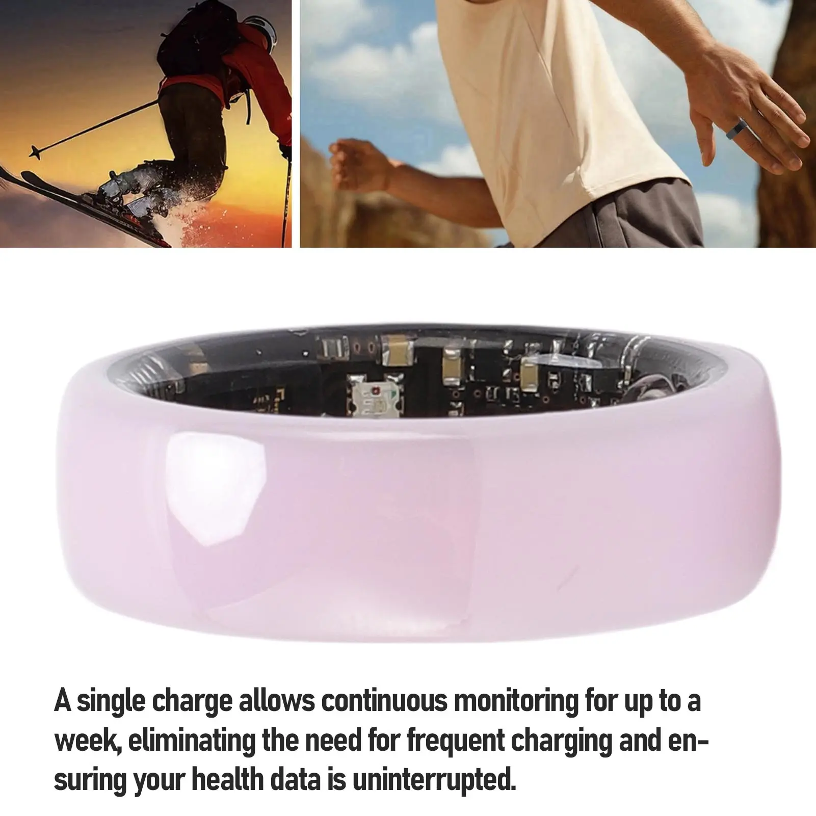 Smart Ring Health  IP68 Fitness  Ring Pedometer 7 Day Battery Life with Charging Cable Smart Ring Sport Smart Ring