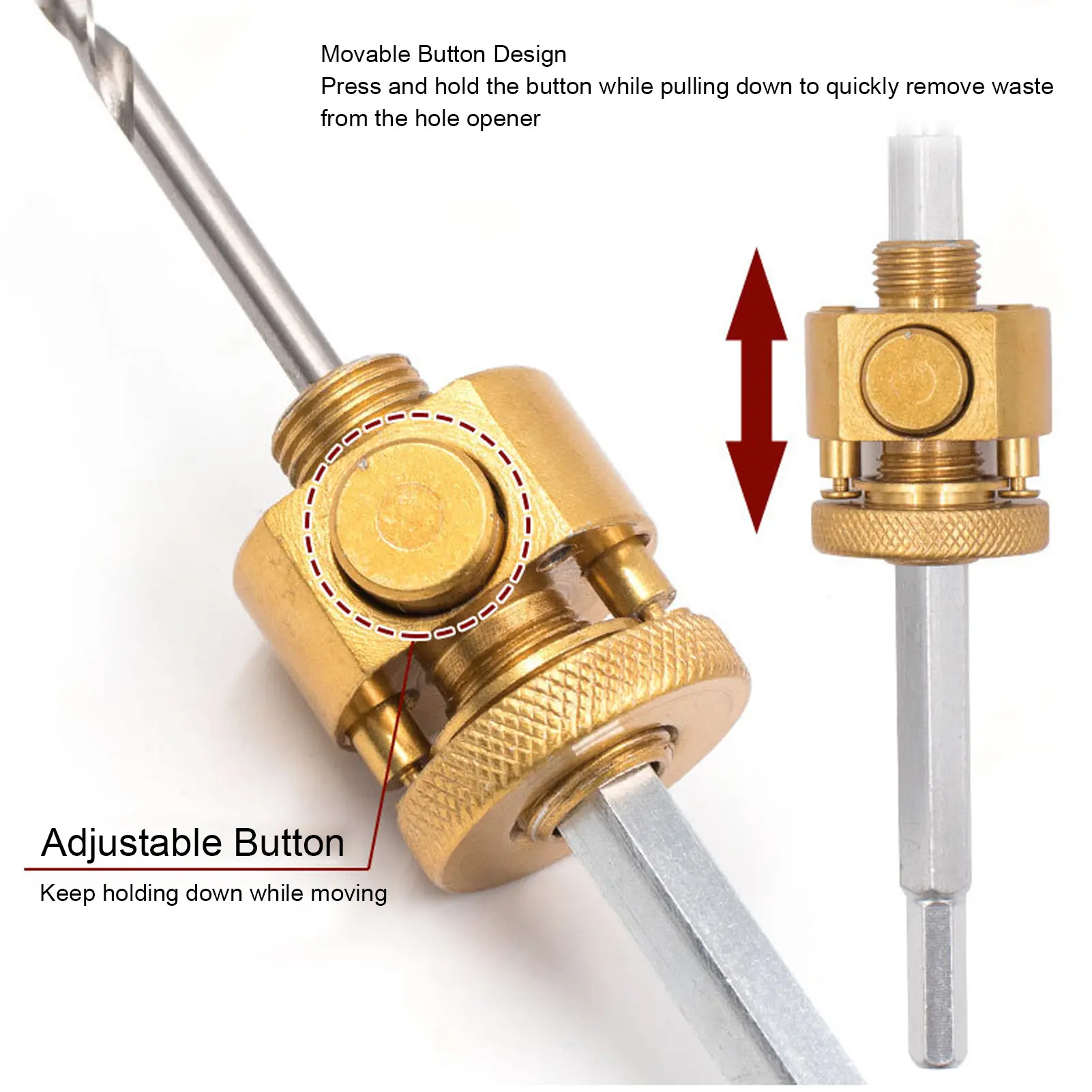 Quick Release Hole Saw Hex Shank Hole Opener Connecting Rod Quick Release Downlight Hole Saw for Solid Wood Board Gypsum Board