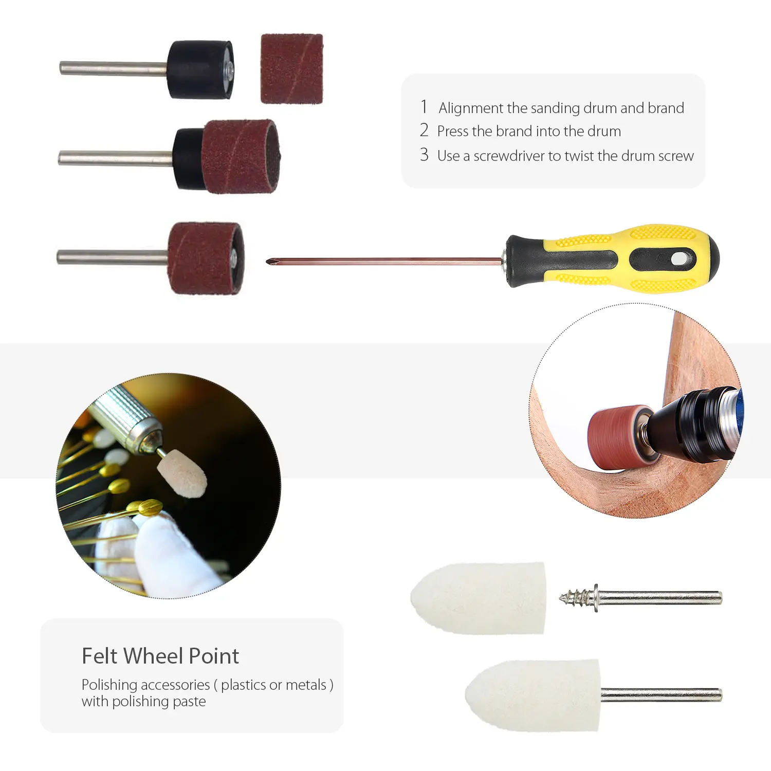378 pcs Rotary Tool Accessories Kit Engraving Grinding Polishing Cutting Sanding Electric Grinding Waxing Car Polisher Parts