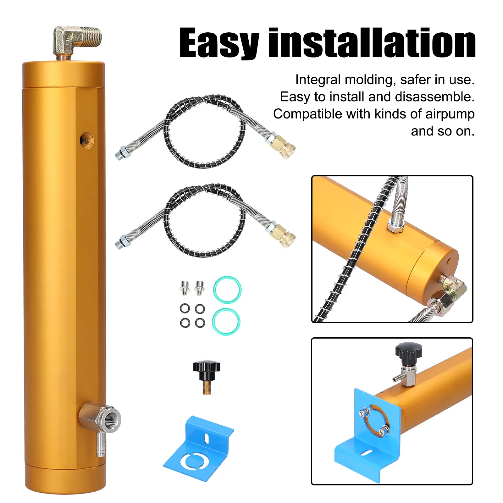 Air Compressor Oil Water Separator 30Mpa High Pressure Air Filter External Water Oil Separator Filtration for Air Pump Filter
