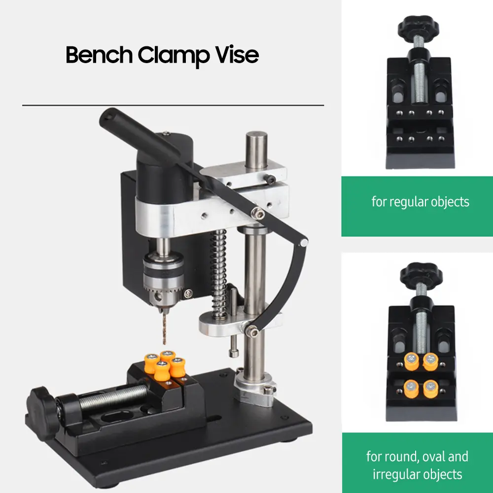 Mini Bench Drill Press Stand 7 Variable Speed Electric Benchtop Drilling Machine Precise Drill Workbench for Repair DIY Drilling