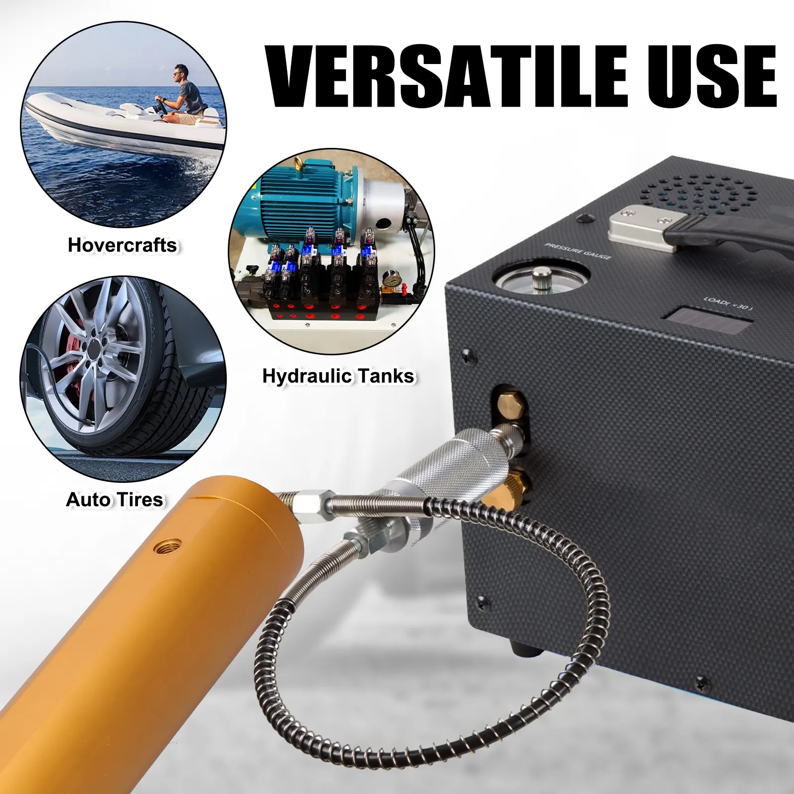 Air Compressor Oil Water Separator 30Mpa High Pressure Air Filter External Water Oil Separator Filtration for Air Pump Filter