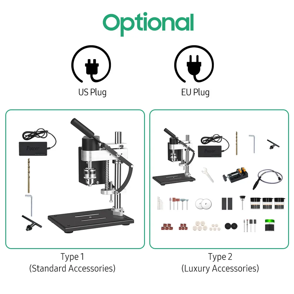 Mini Bench Drill Press Stand 7 Variable Speed Electric Benchtop Drilling Machine Precise Drill Workbench for Repair DIY Drilling