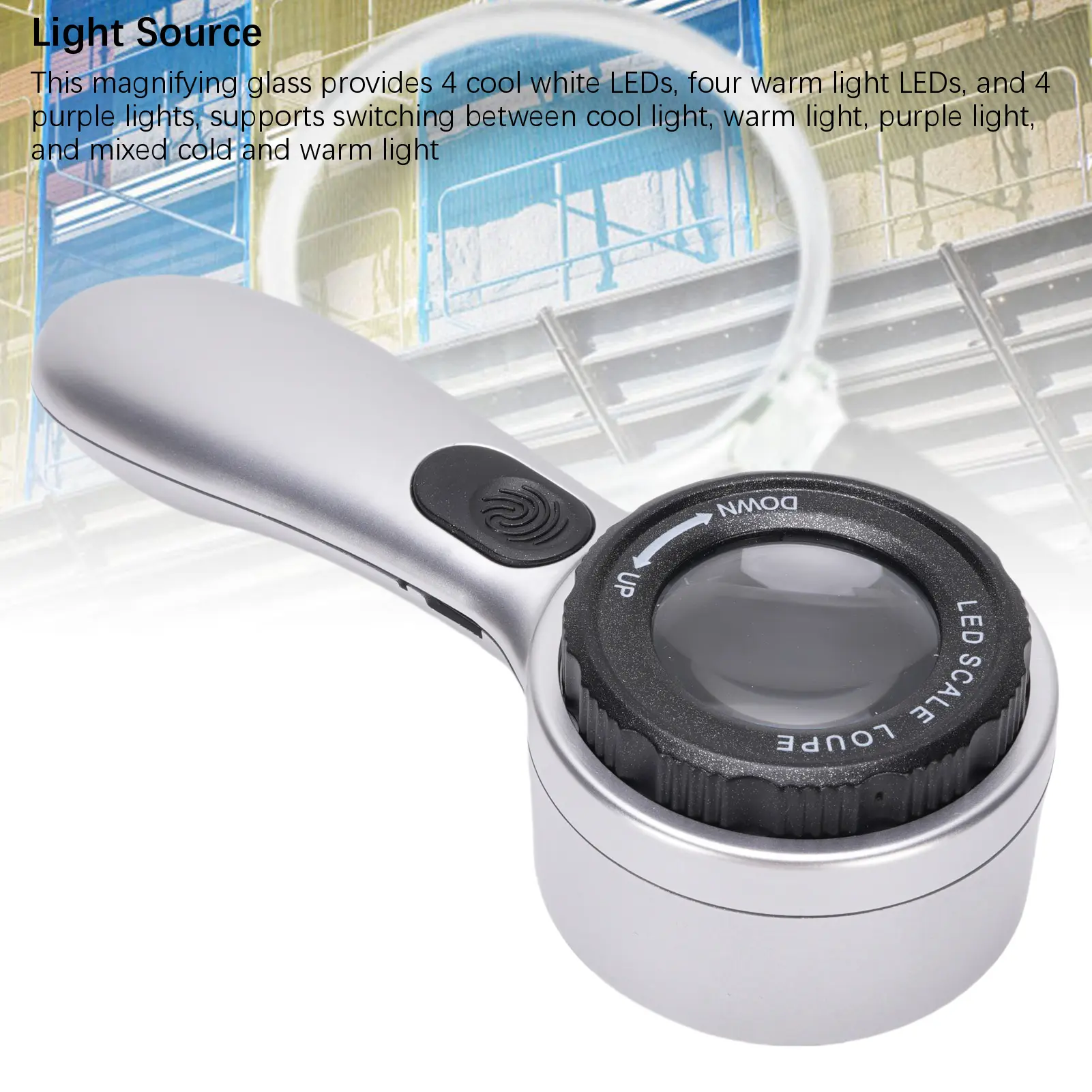 30X Rechargeable Magnifying Glass High Definition Imaging USB Smart Charging LED Lighted Magnifier for Banknotes Jewelry