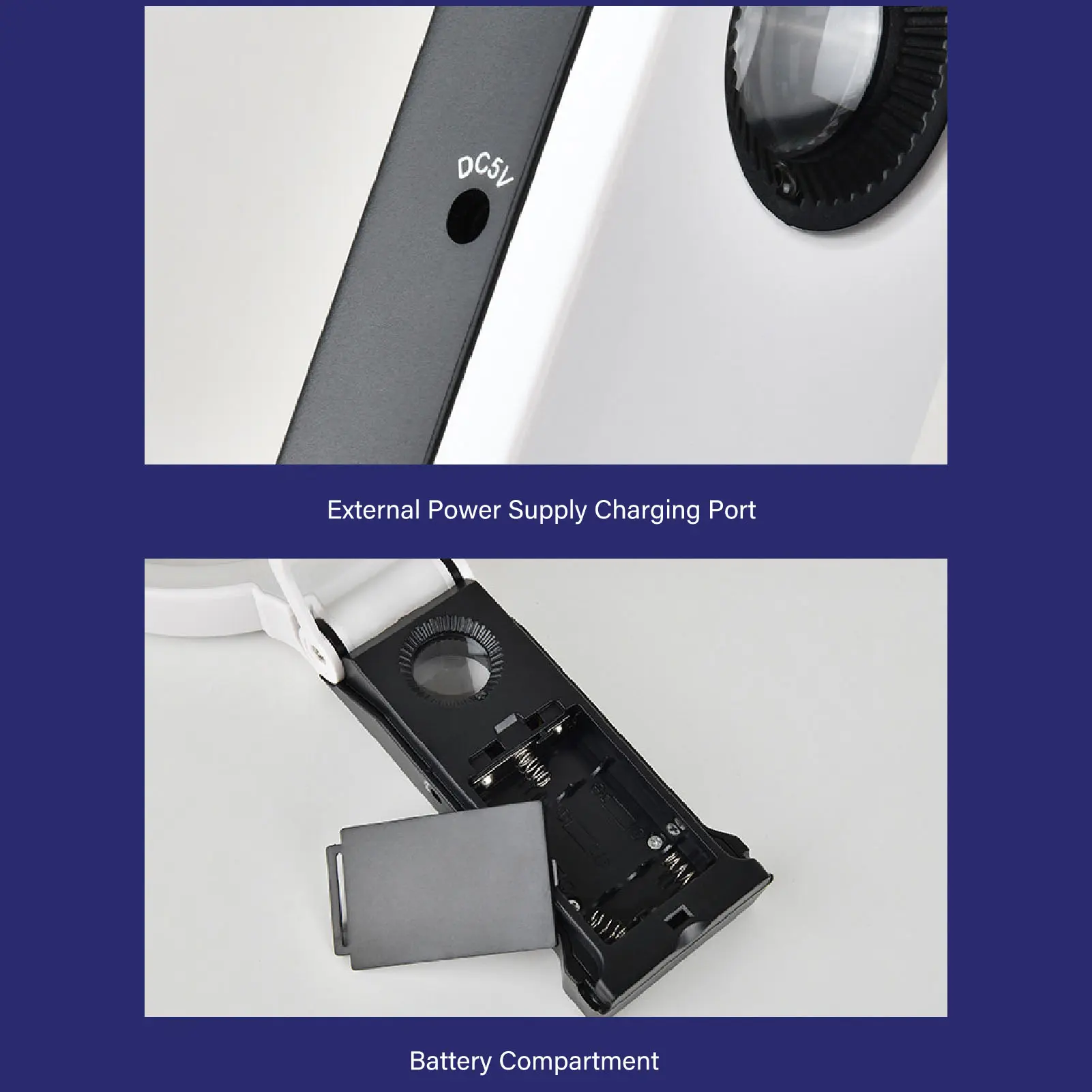 Magnifying Glass ABS Frame Portable Multifunctional 3.5x 25x Magnification 4 Lighting Modes Handheld Magnifier for Observation