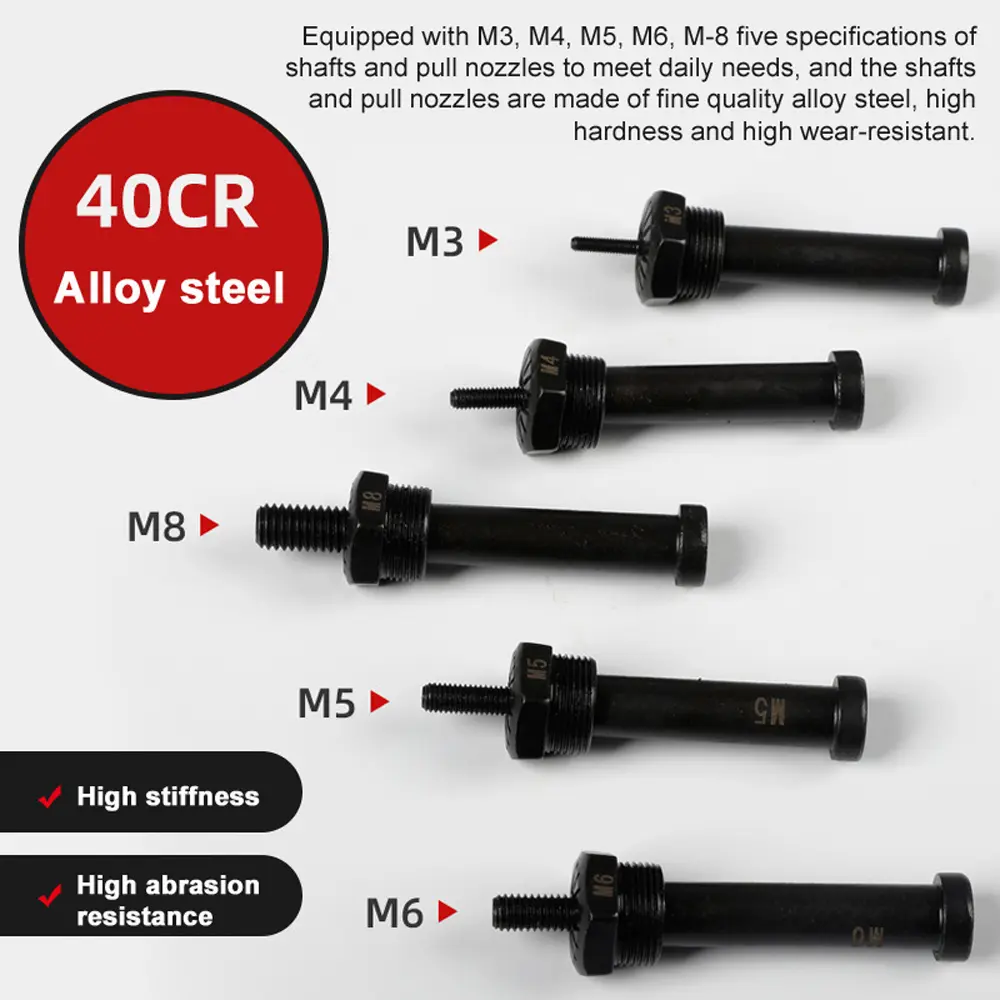 Metric M3-M8 Electric Drill Nut Conversion Tools Set Rivet Nut Converter Insert Nut Riveting Tool Cordless Rivet Nut Adapter Kit