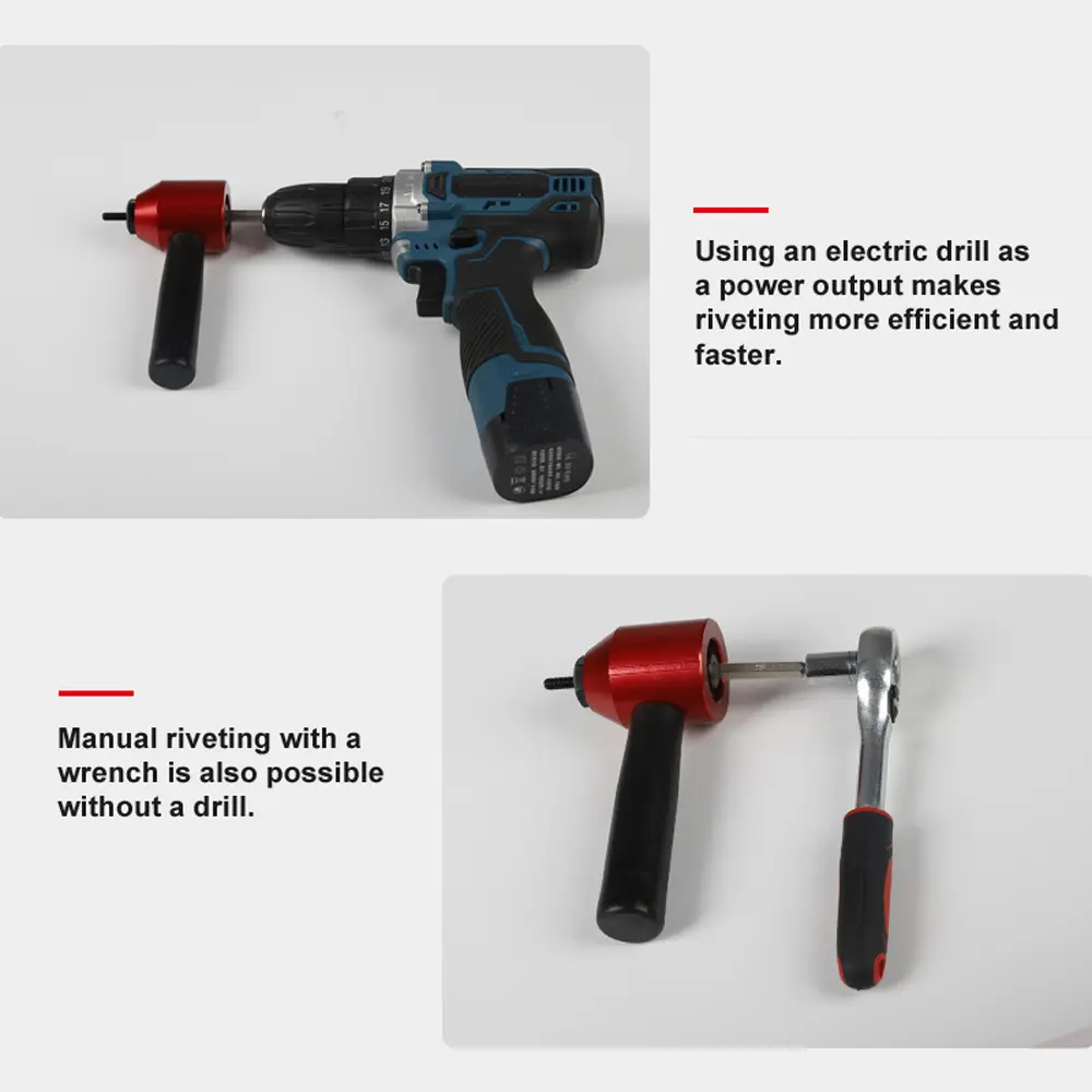 Metric M3-M8 Electric Drill Nut Conversion Tools Set Rivet Nut Converter Insert Nut Riveting Tool Cordless Rivet Nut Adapter Kit
