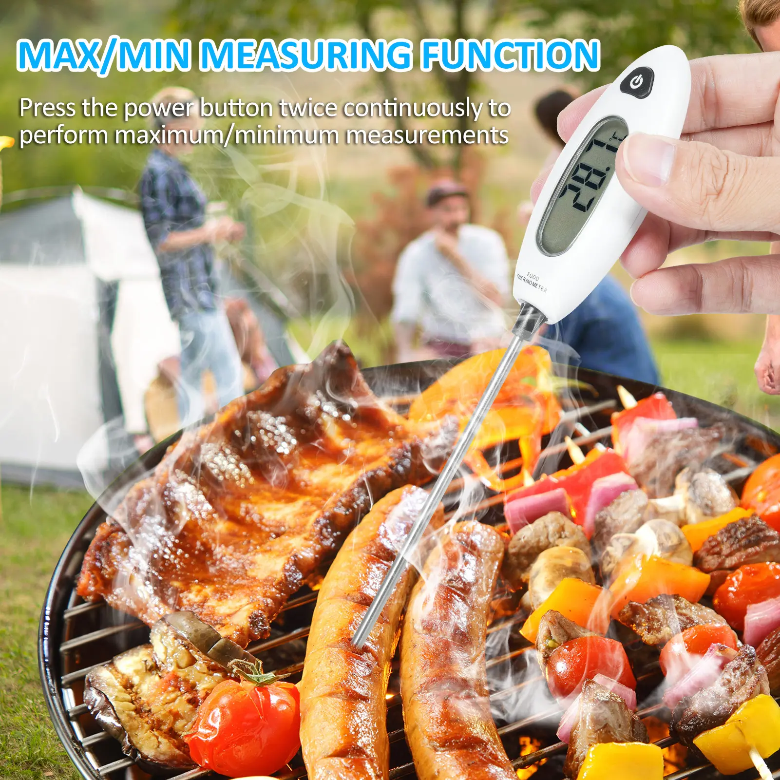 GM1311 Food Thermometer Instant Read Digital Meat LCD Food Thermometer With Temperature Lock ℃/℉ Conversion Kitchen Thermometer