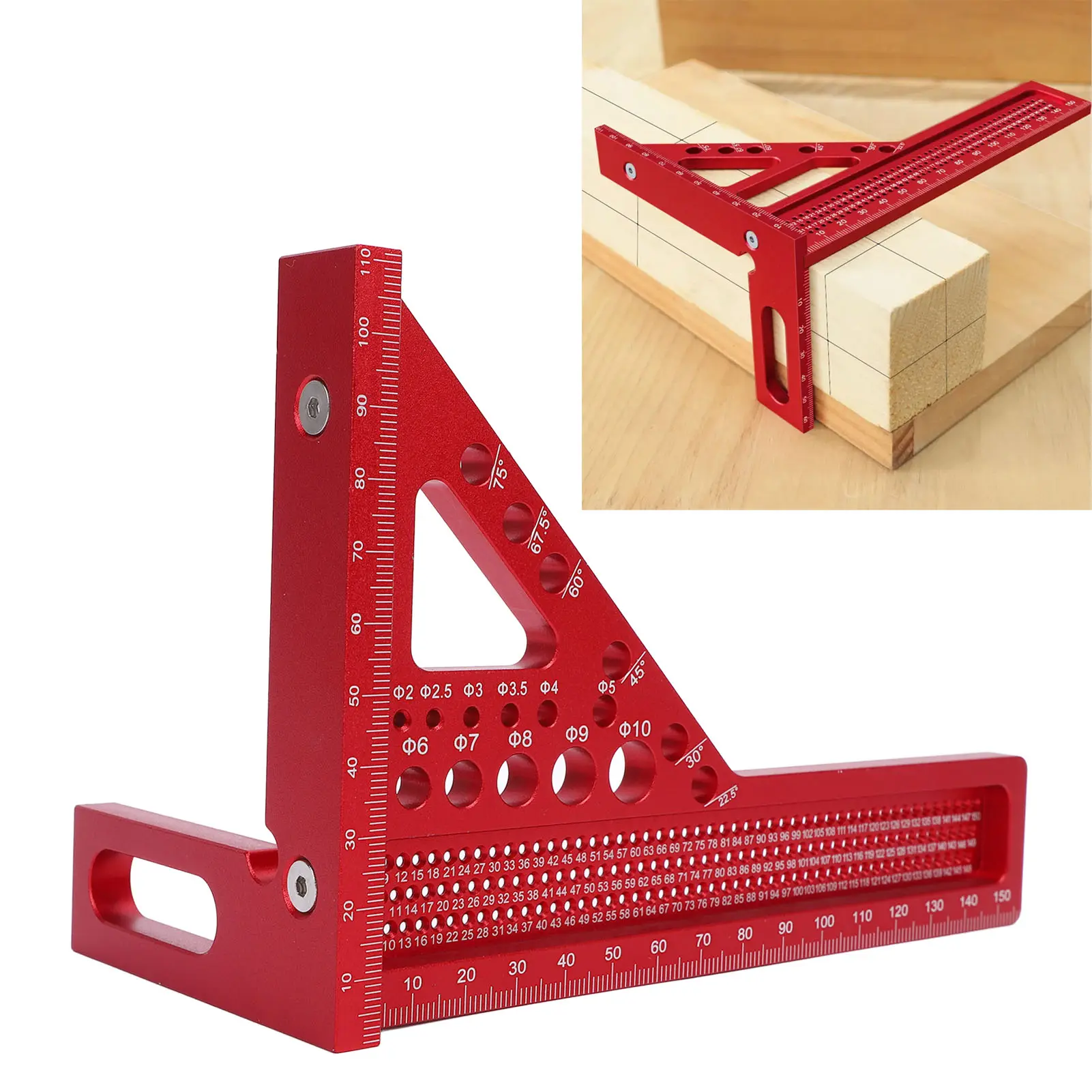 Woodworking  Woodworking Triangle Ruler Set Aluminum Alloy Multifunctional Compact Carpenter  Woodworking Scriber