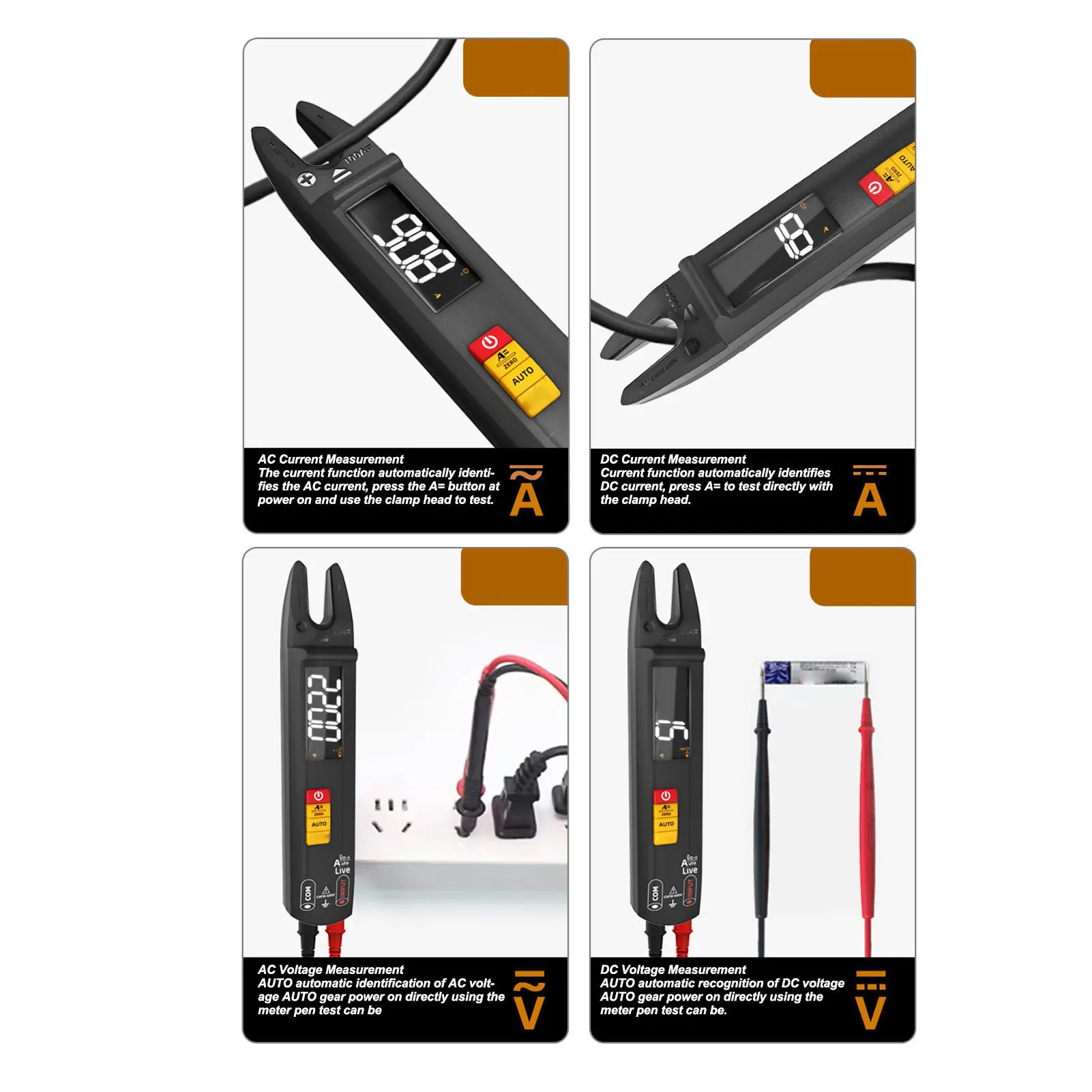 Clamp Meter Clamp Multimeter Smart U Shape 3 in 1 High Accuracy AC Current Ohm Voltage Tester Current Ohm Voltage Tester