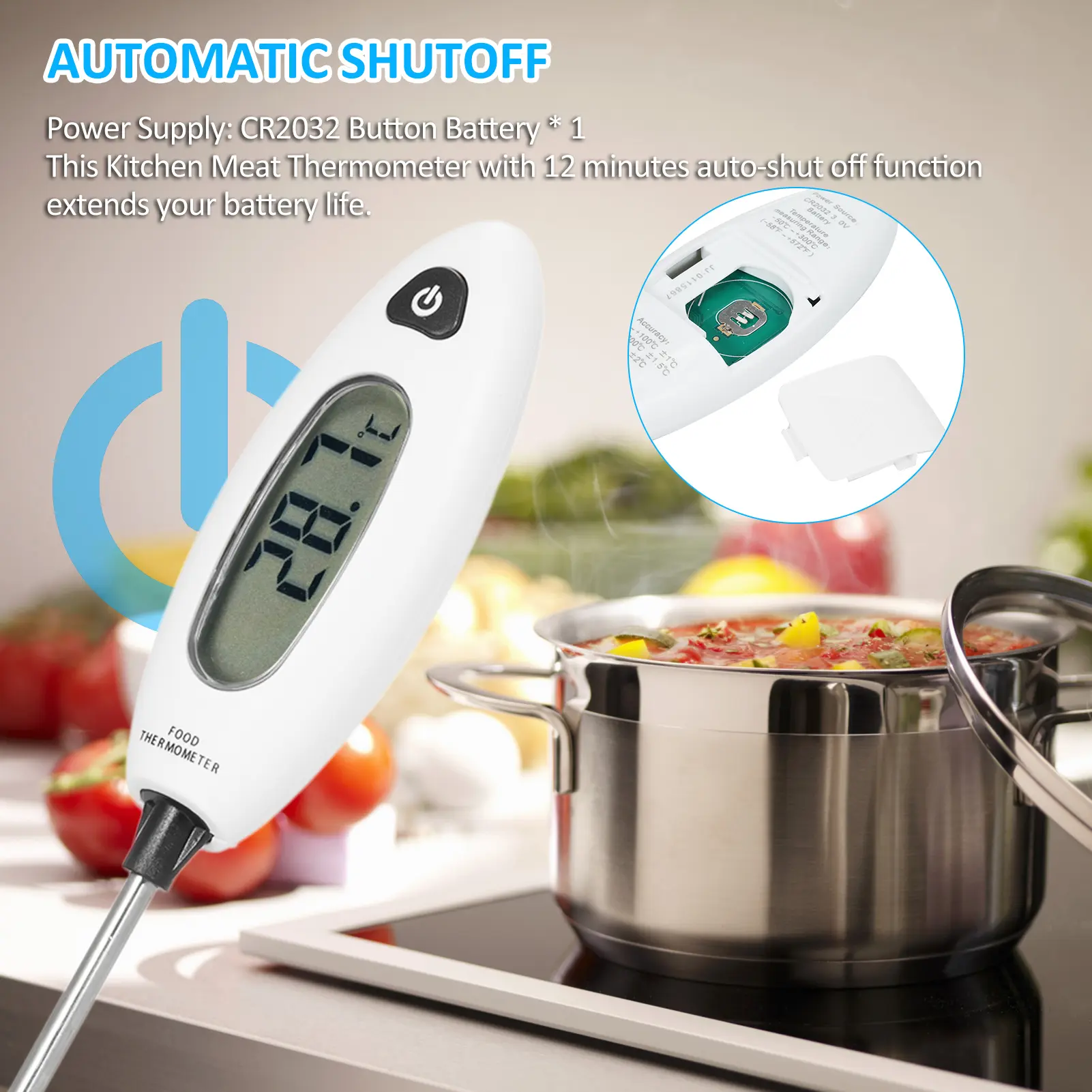 GM1311 Food Thermometer Instant Read Digital Meat LCD Food Thermometer With Temperature Lock ℃/℉ Conversion Kitchen Thermometer