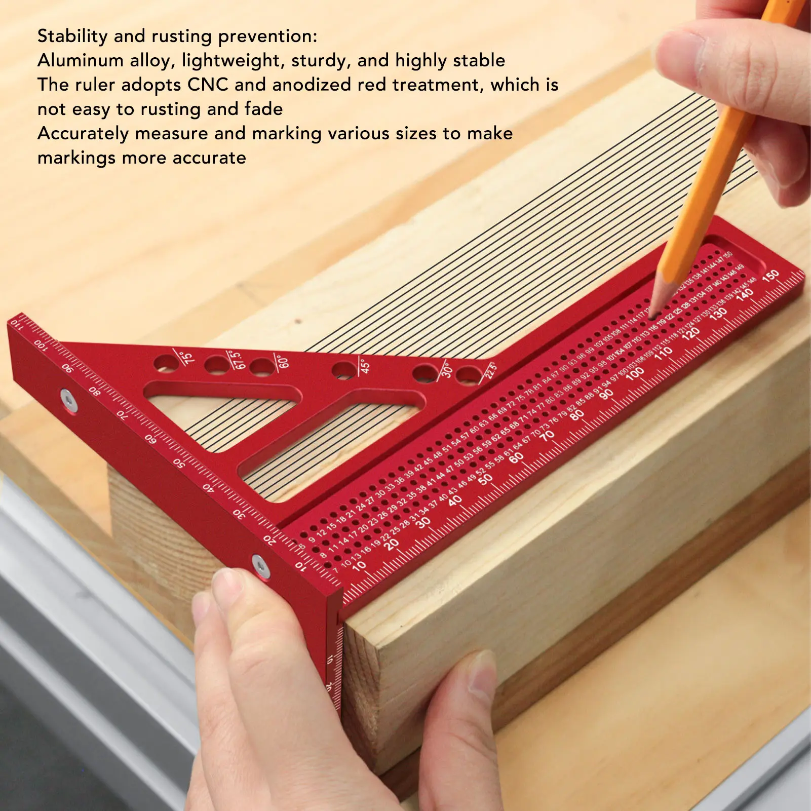 Woodworking  Woodworking Triangle Ruler Set Aluminum Alloy Multifunctional Compact Carpenter  Woodworking Scriber