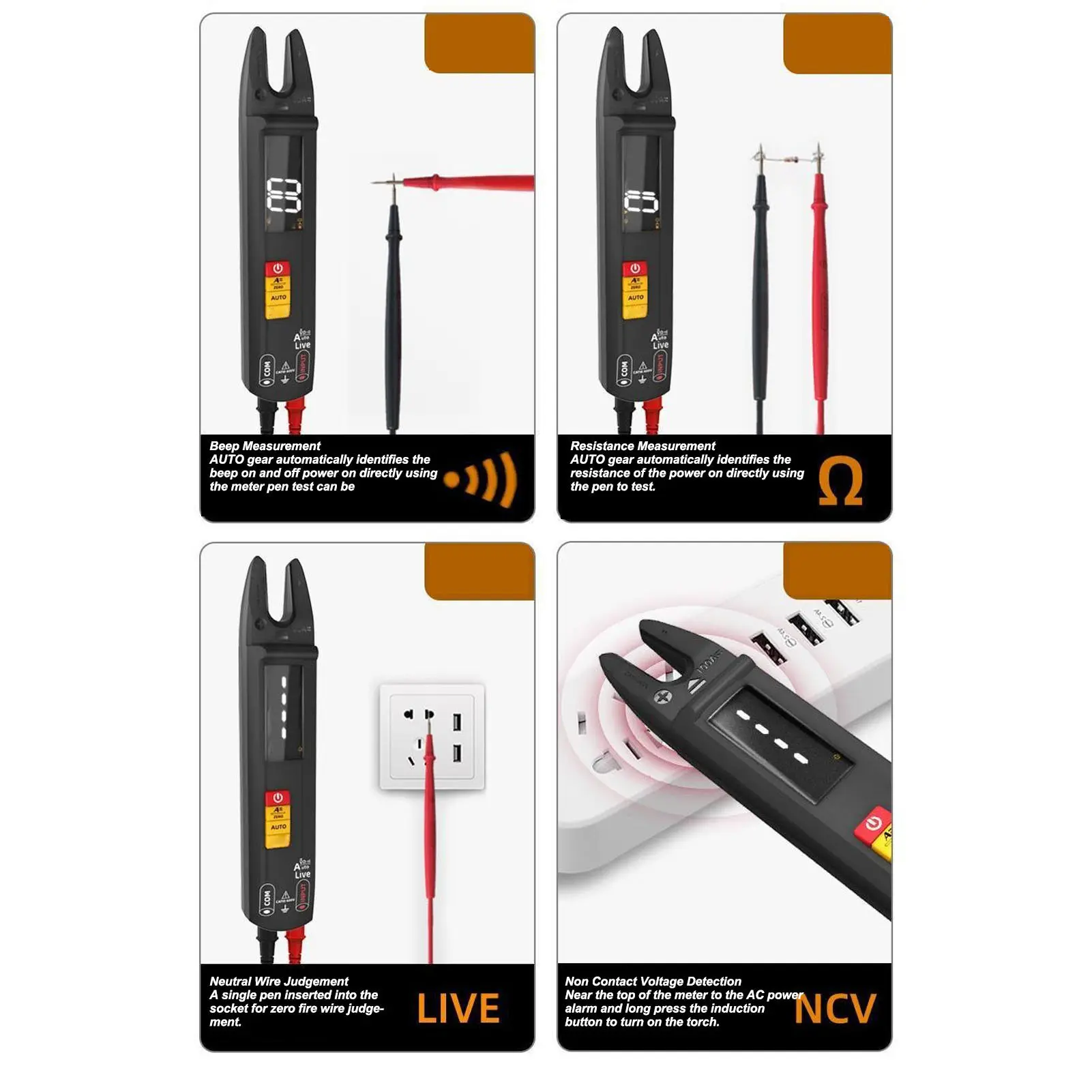 Clamp Meter Clamp Multimeter Smart U Shape 3 in 1 High Accuracy AC Current Ohm Voltage Tester Current Ohm Voltage Tester