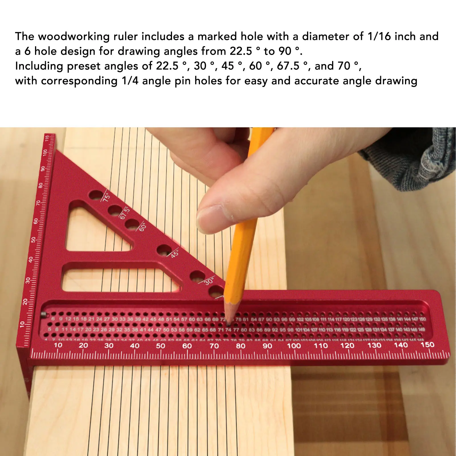 Woodworking  Woodworking Triangle Ruler Set Aluminum Alloy Multifunctional Compact Carpenter  Woodworking Scriber