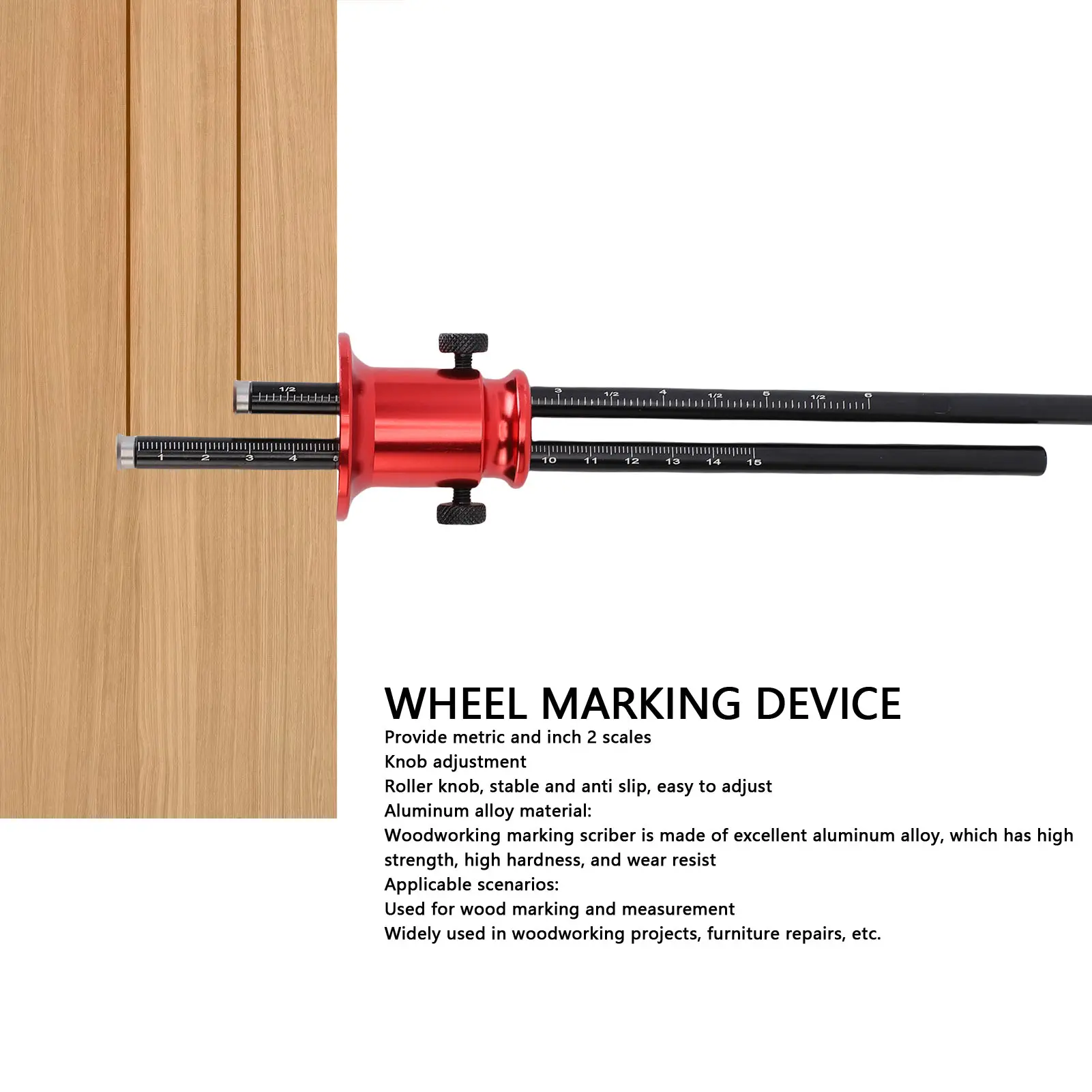 Wheel Marking Scriber Marking Scriber Knob Adjustment High Strength Multifunctional for Woodworking Projects Furniture Repairs