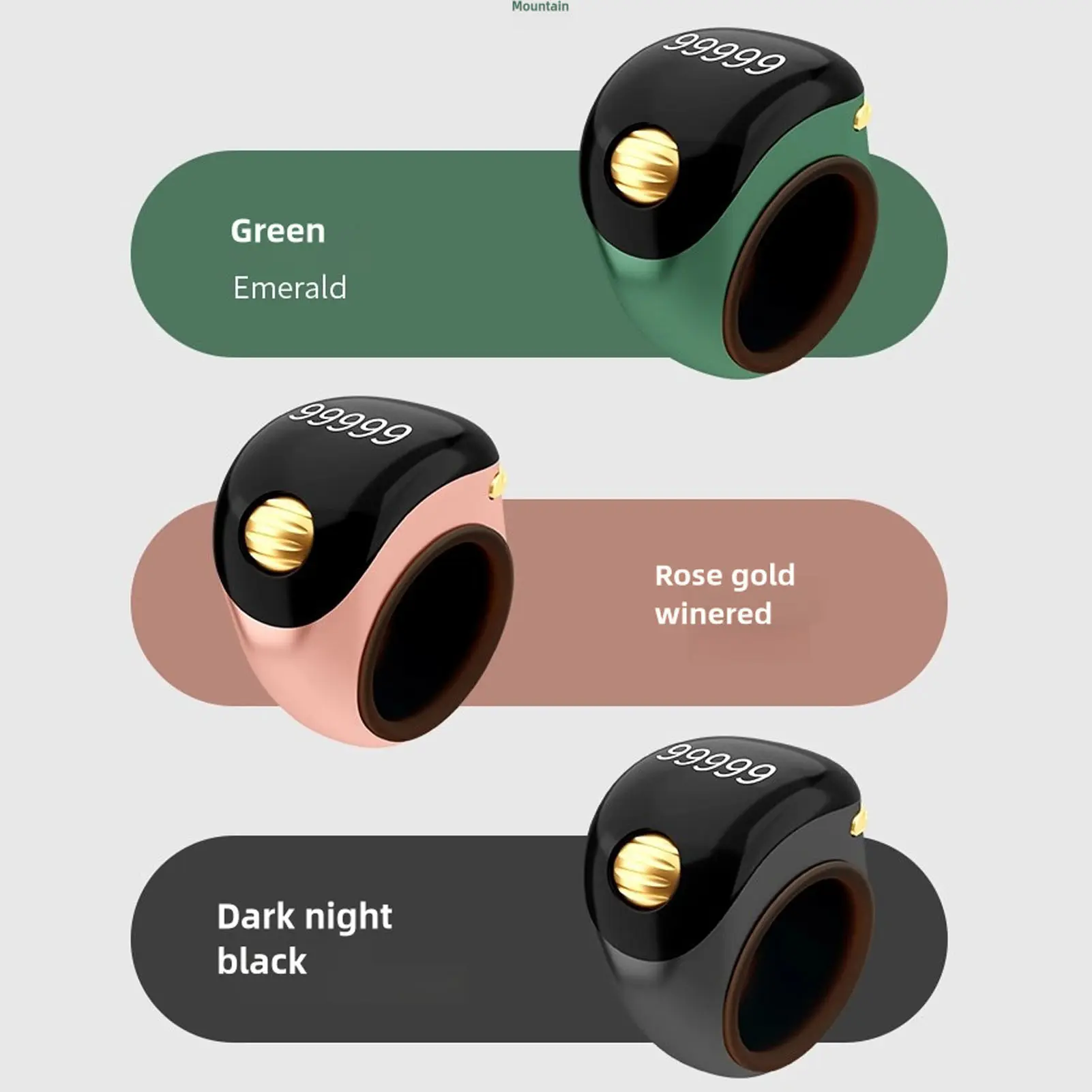 Electronic Finger Counter ABS Ring Counter Organic LED Screen Adjustable Ball Rolling Type C Rechargeable Quiet for Coaching