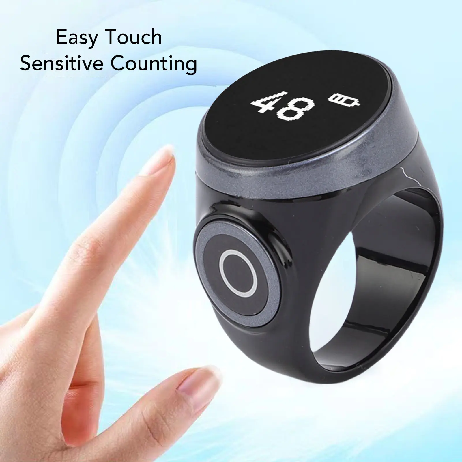 Portable Finger Smart Counter Smart Ring Counter Digital LCD Screen Electronic Finger Ring Counter Touch Control Adjustable