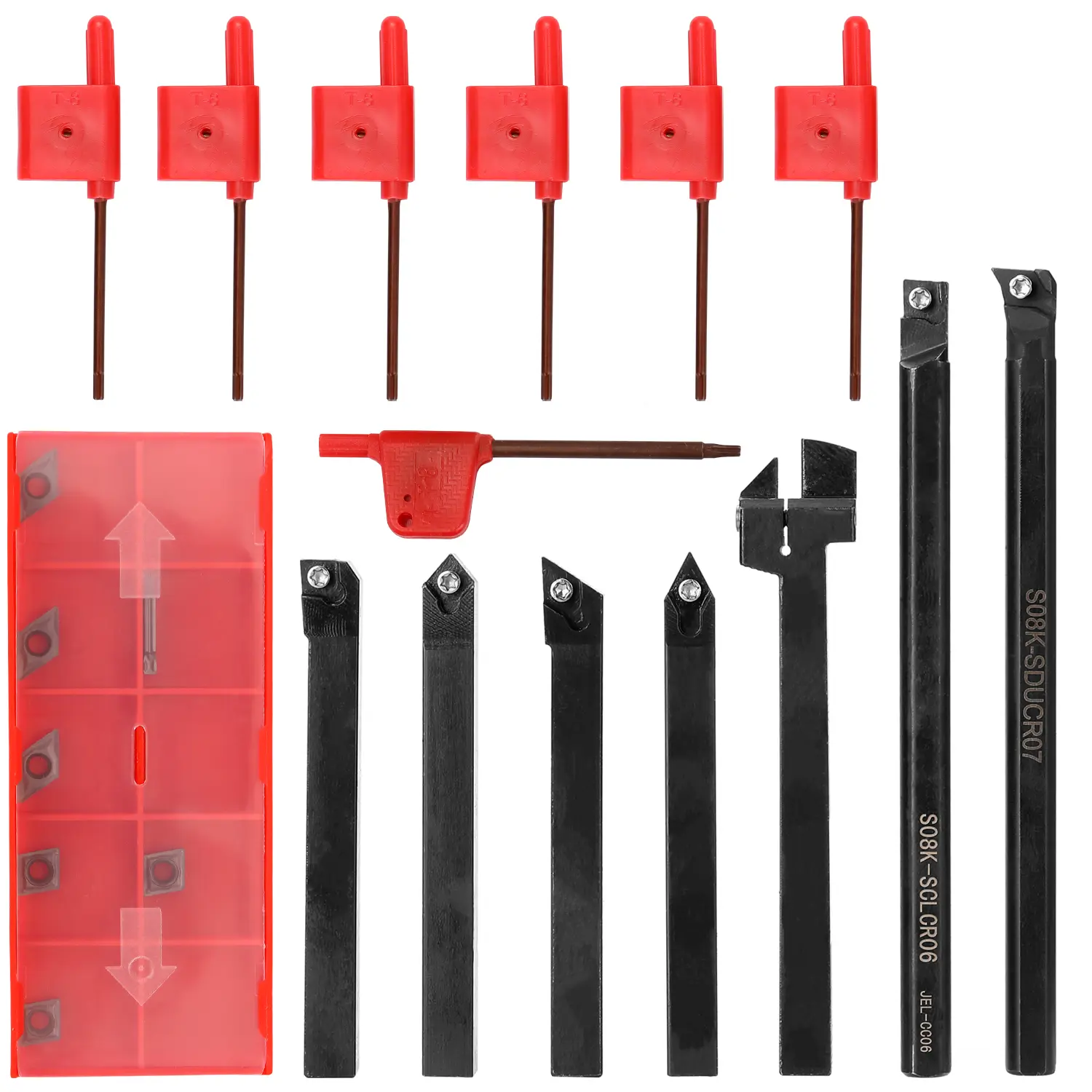8mm 12mm Milling Tool Holder High Hardness Milling Tool Holder Quick Cutting Efficiency Lathe CNC Arbor with Insert and Wrench