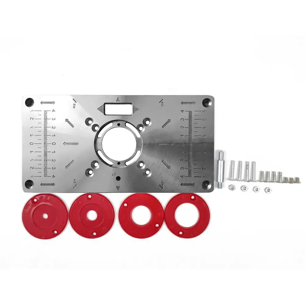 Multifunctional Aluminium Router Table Insert Plate Woodworking Benches Wood Router Trimmer Models Engraving Machine with Rings