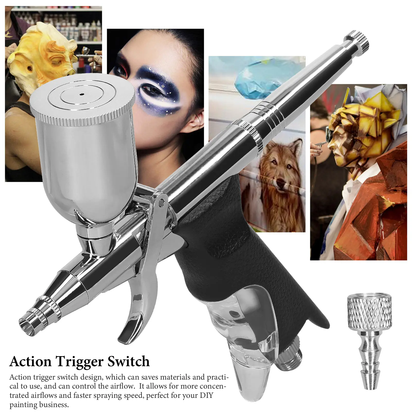 Professional 0.3mm Airbrush for Car Model Making Spray Gun DIY Makeup Nail Art Painting Cake Decorating Sprayer 15CC Pigment Cup