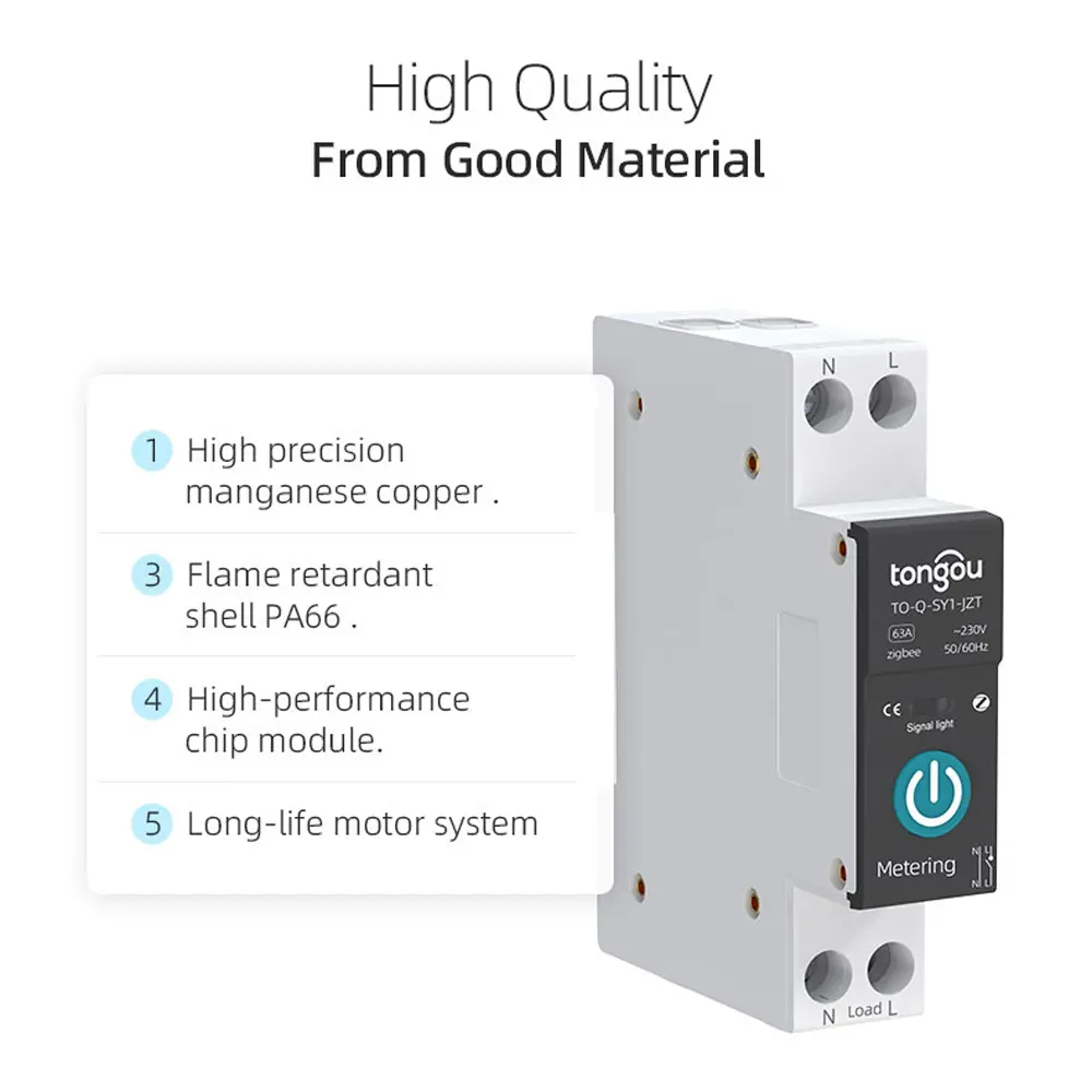 Zigbee Circuit Breaker Wireless Remotes Control Din Rail Switch Phone APP Remotes Viewing Intelligent Circuit Breaker Equipment